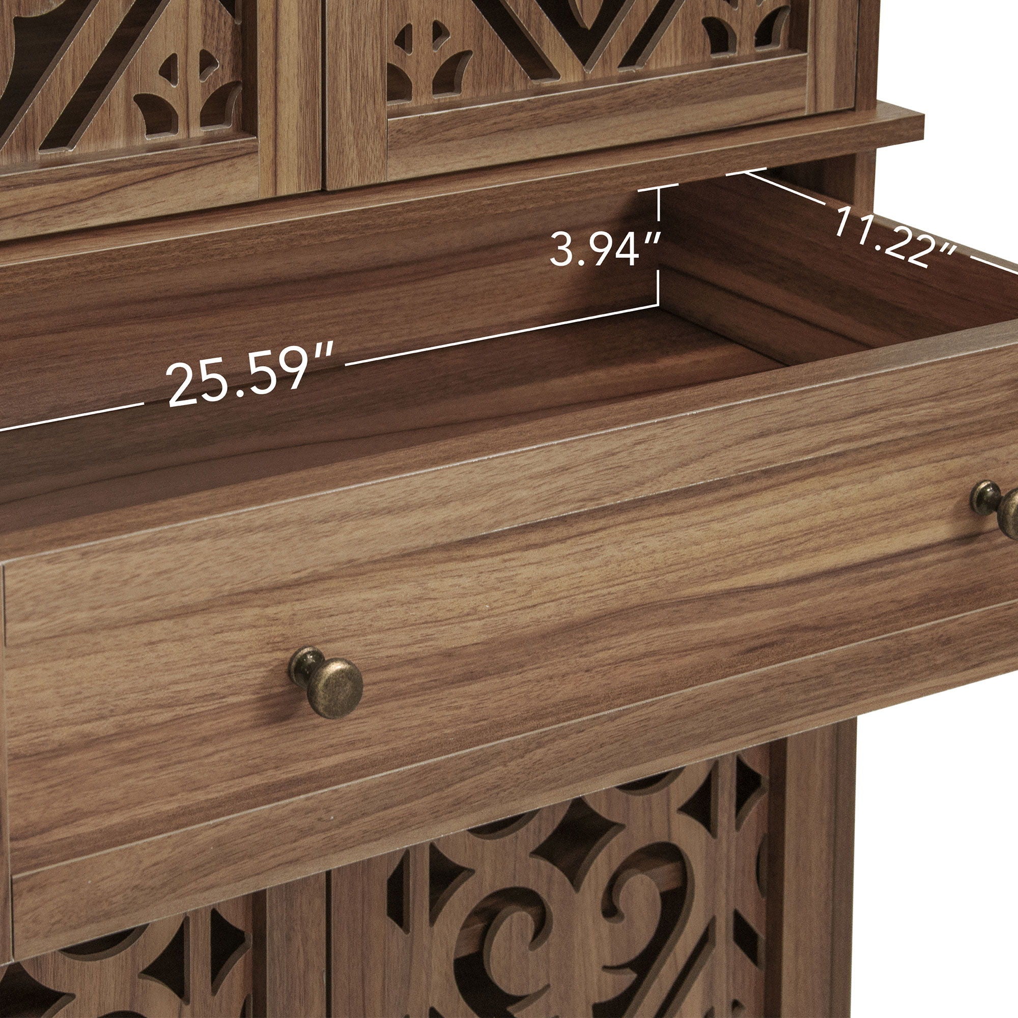 4 Door Cabinet With 1 Drawer, With 4 Adjustable Inner Shelves, Storage Cabinet - Image 2