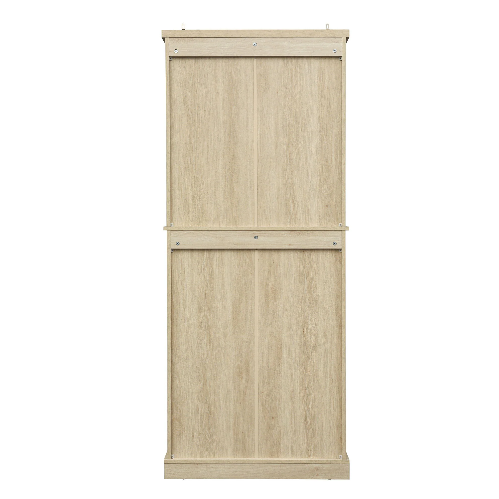 4 Door Storage Cabinet With 1 Drawer And 4 Adjustable Inner Shelves - Natural - Image 9