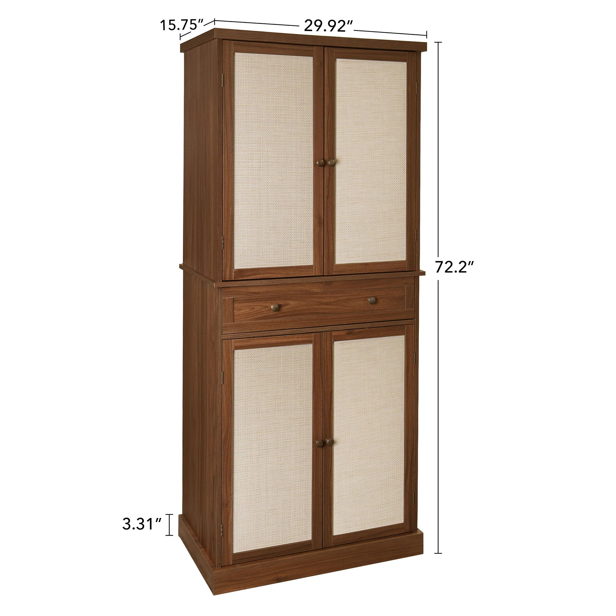4 Door Storage Cabinet With 1 Drawer, With 4 Adjustable Inner Shelves - Image 2