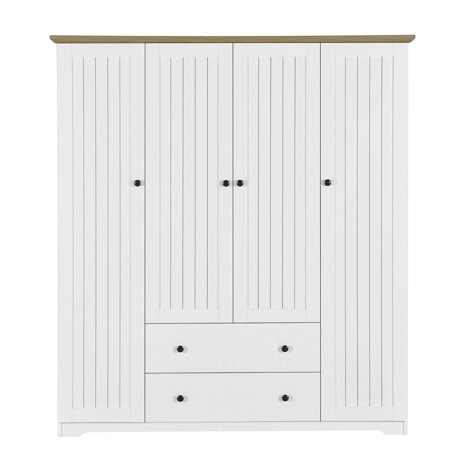 4 Door Wardrobe Armoire With 2 Drawers - Image 2