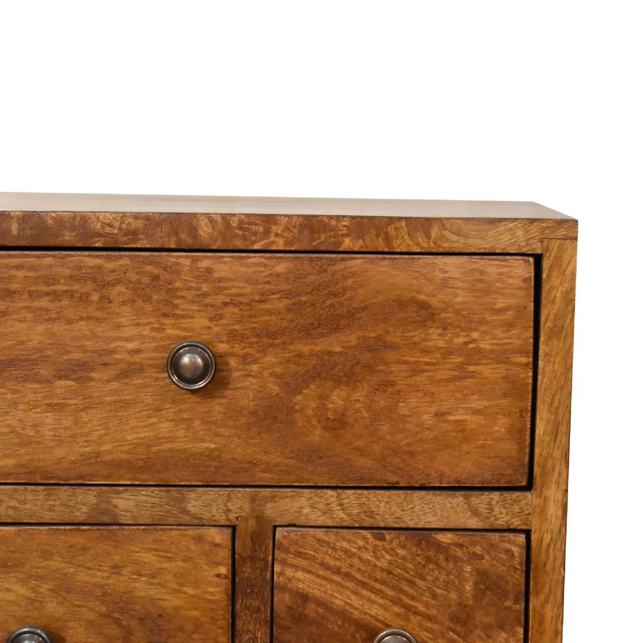 4 Drawer Multi Bedside Table - Chestnut - Image 2