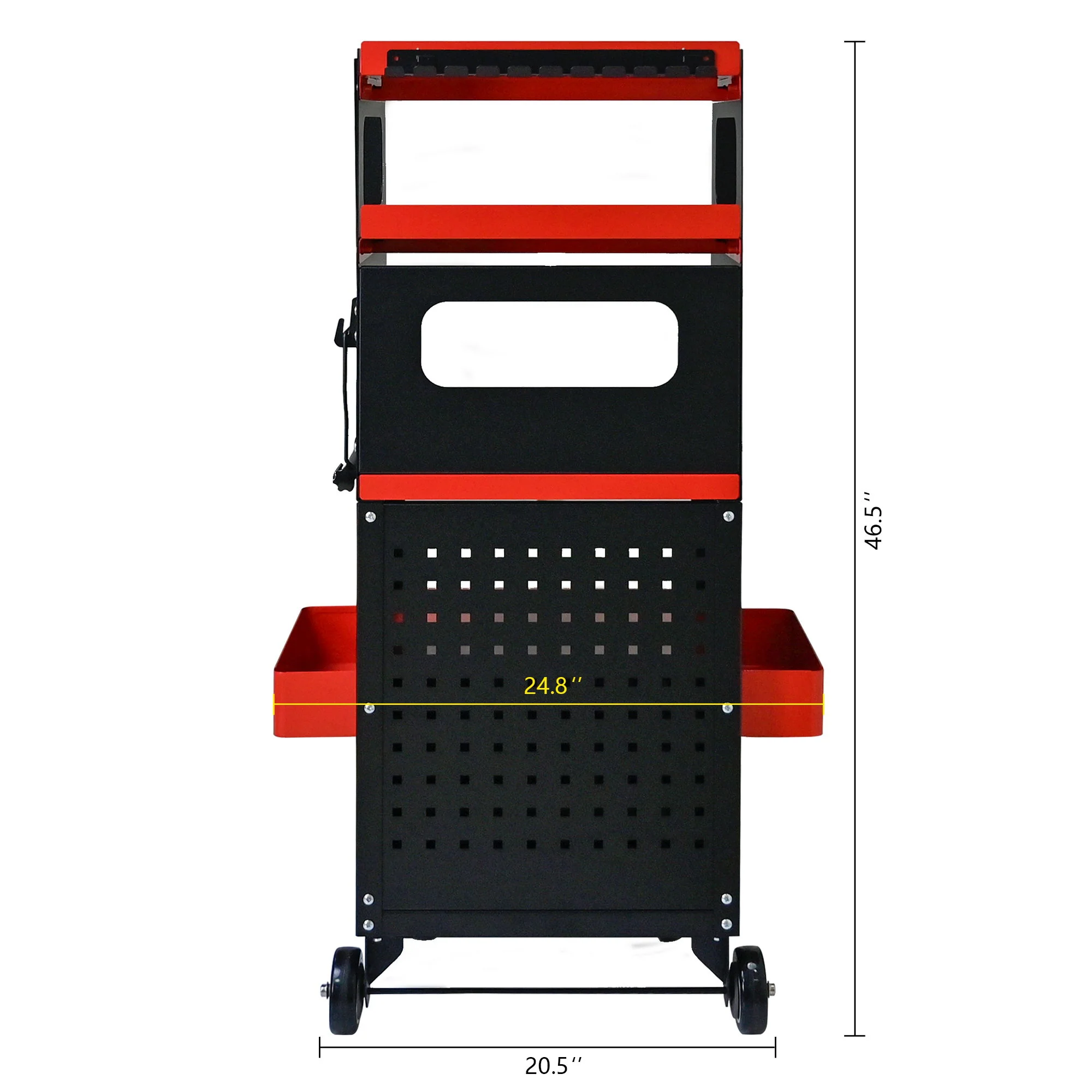 4 Level Multi Purpose Trolley For Diagnostics - Black / Red - Image 4