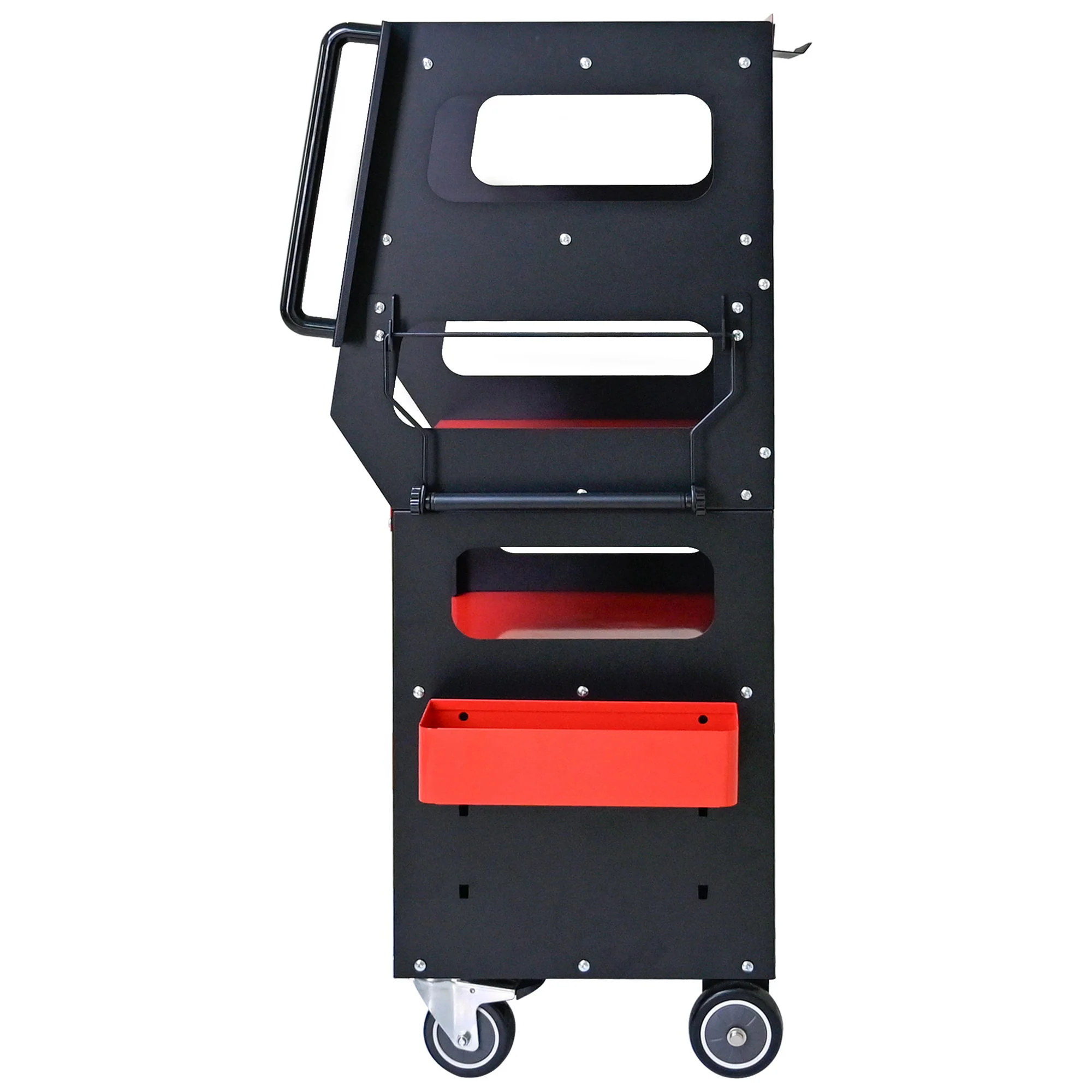 4 Level Multi Purpose Trolley For Diagnostics - Black / Red - Image 5