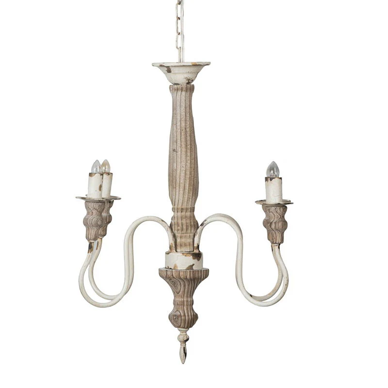 4 Light Chandelier, Hanging Light Fixture With Adjustable Chain For Kitchen, Bulb Not Included - Cream White - Image 6