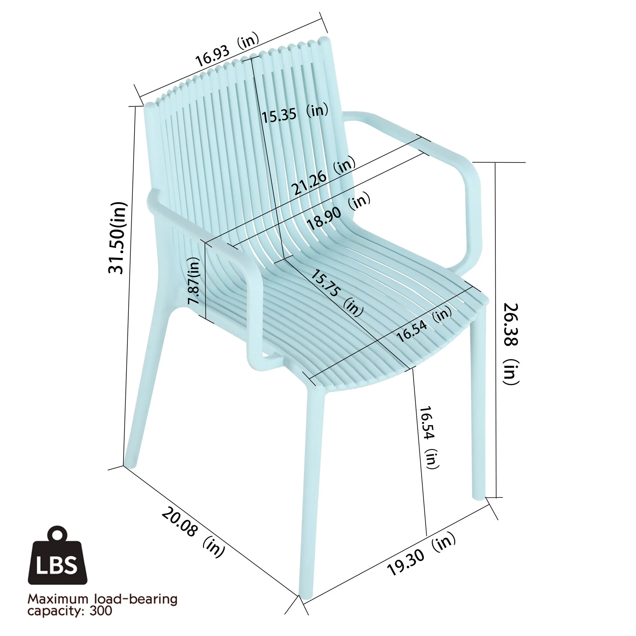 4 Modern Stackable Armchair Matched With Long Table - Image 10