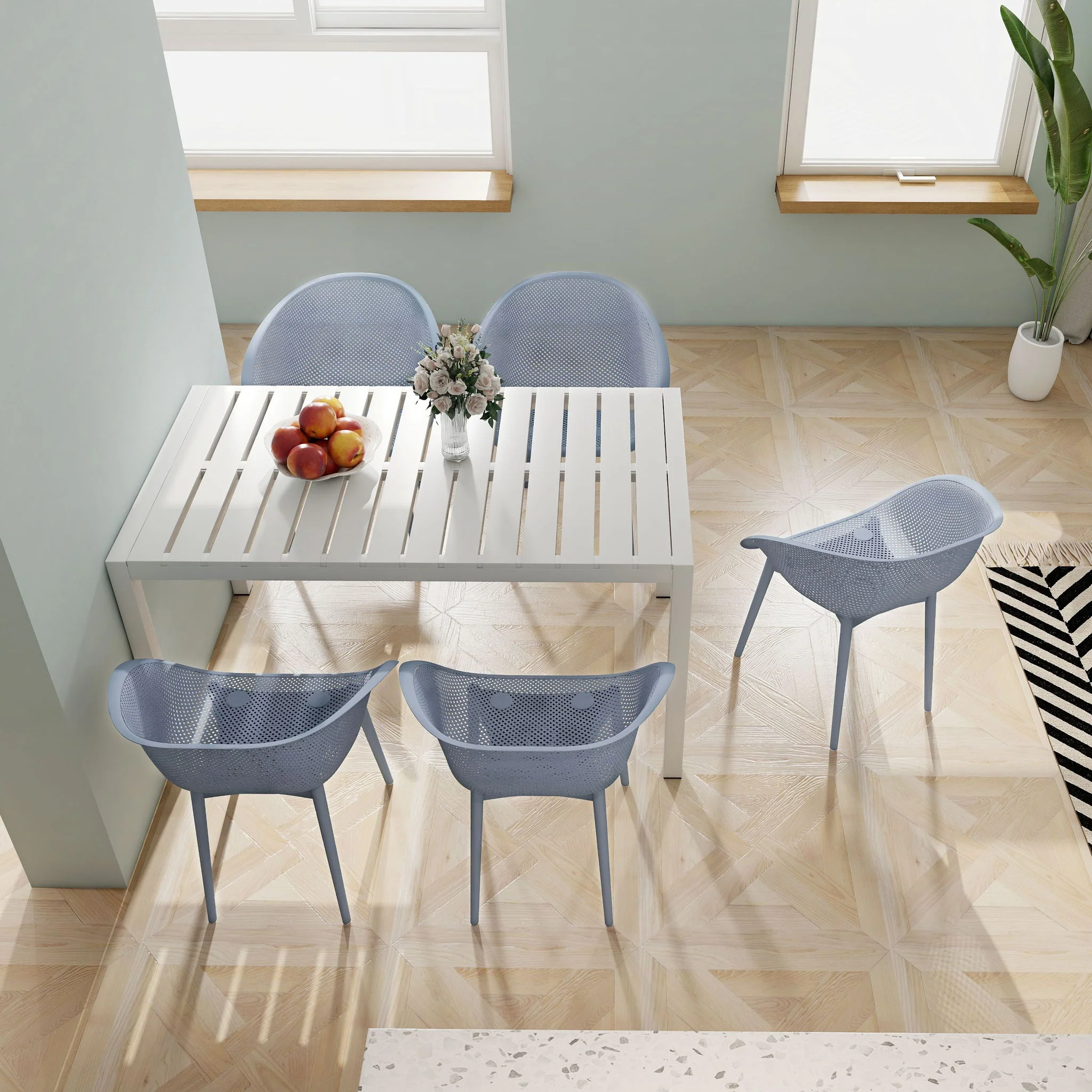 4 Pack Lounge Chair Set With Long Table - Image 23