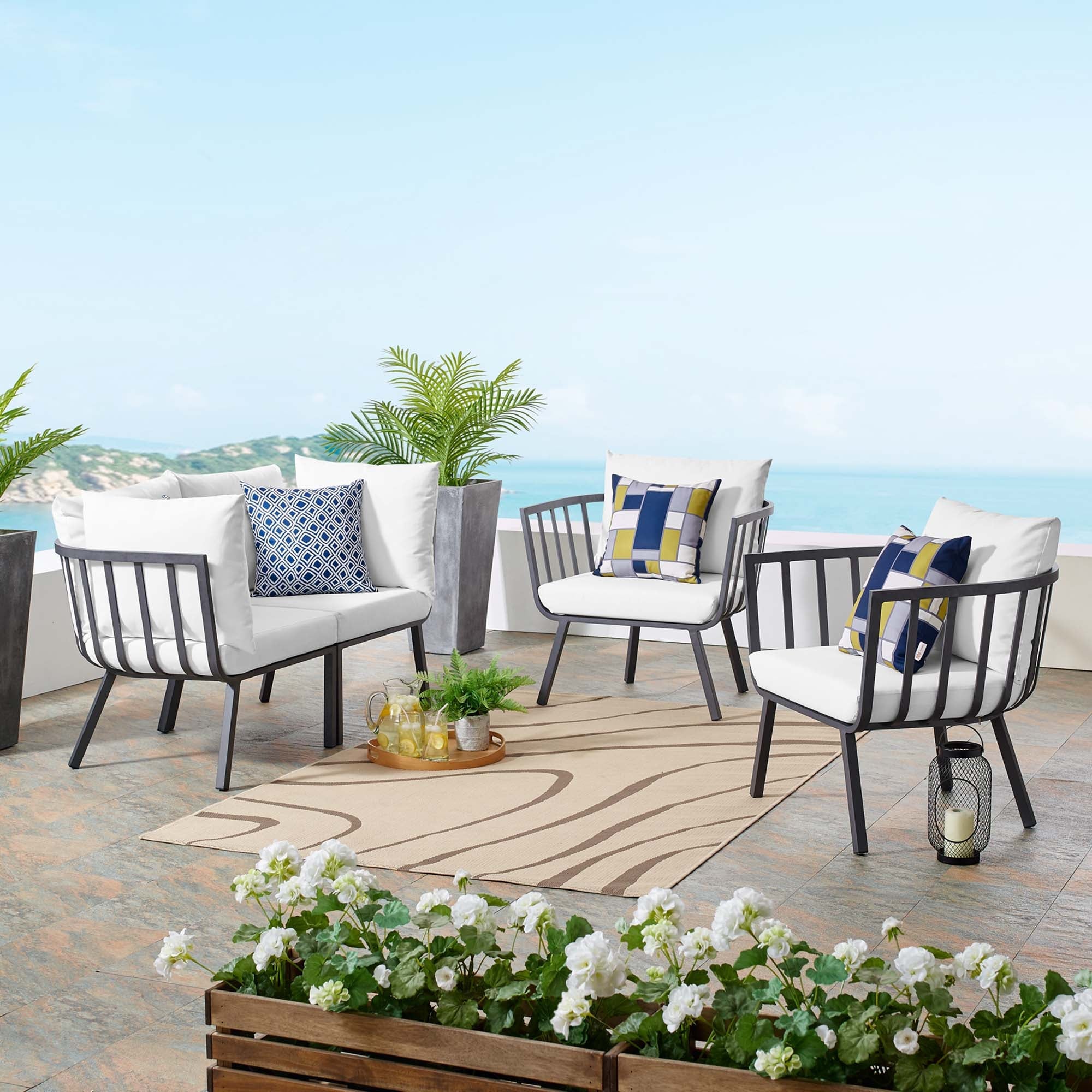 4-Piece Aluminum Outdoor Patio Furniture Set - Modern Weather-Resistant Seating and Dining - Image 38