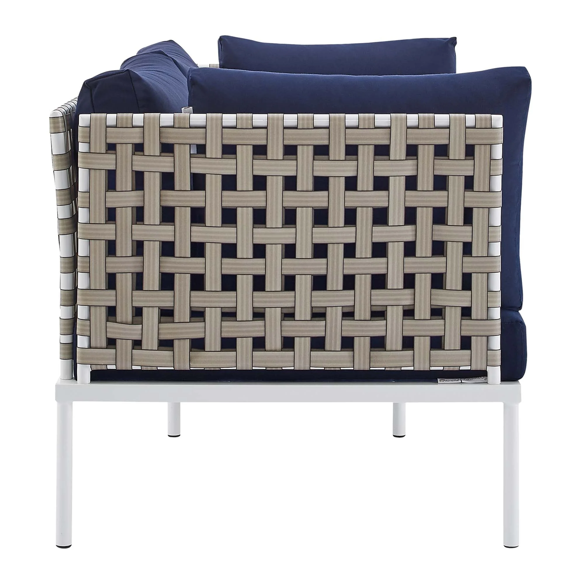 4-Piece Aluminum Outdoor Seating Set with Sunbrella Fabric and Basket Weave Accents - Image 7