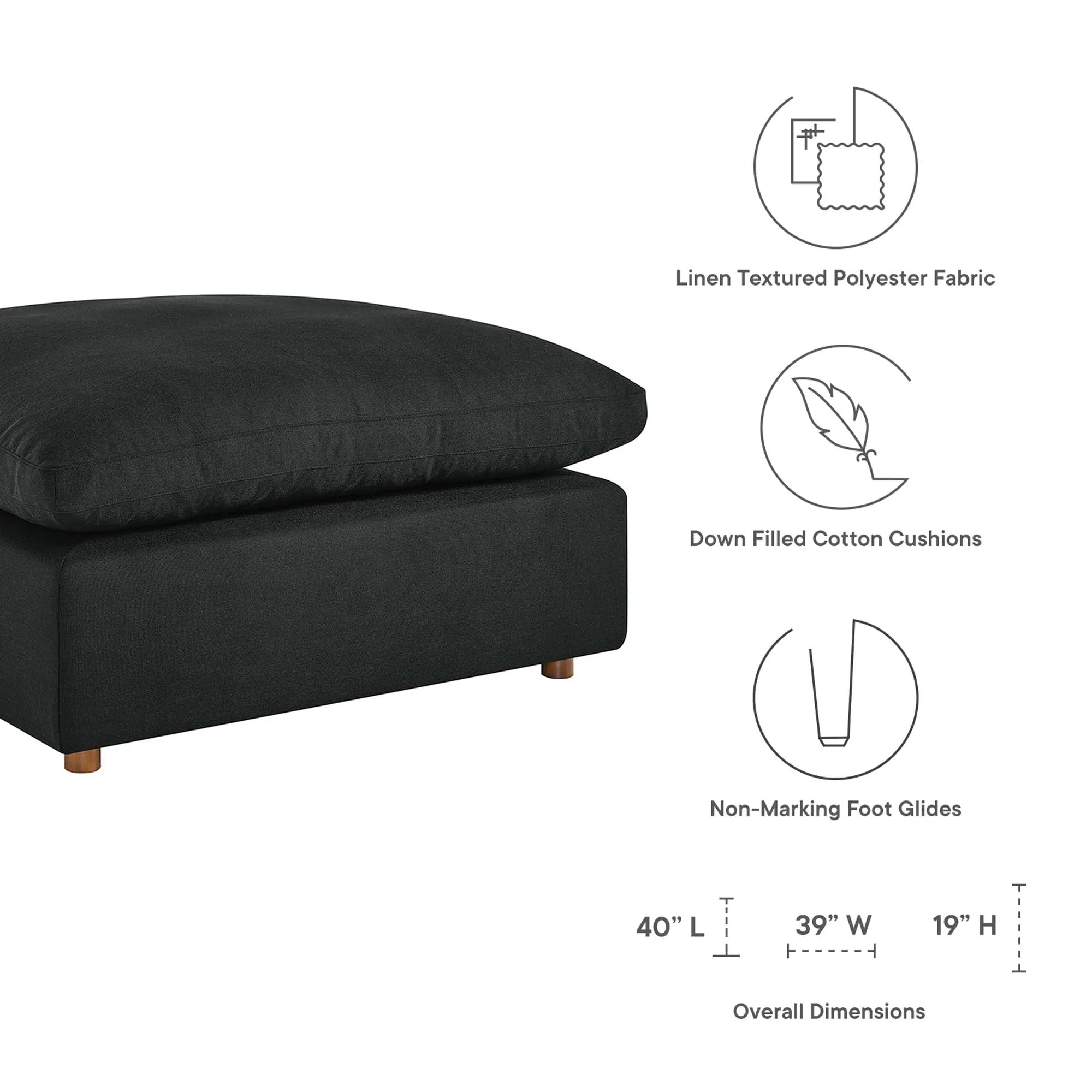 4-Piece Down Filled Overstuffed Sectional Sofa Set – 118 Inch - Image 11