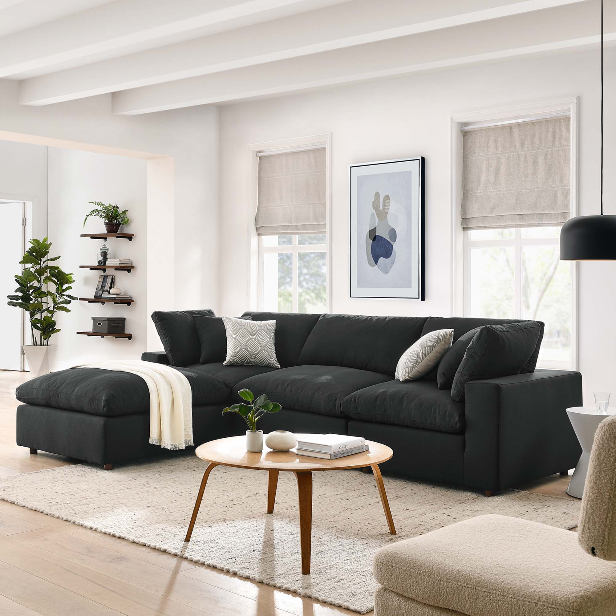 4-Piece Down Filled Overstuffed Sectional Sofa Set – 118 Inch - Image 12