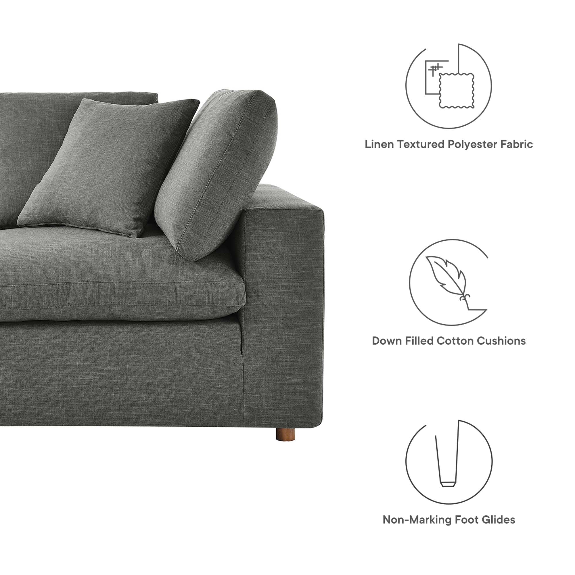 4-Piece Down Filled Overstuffed Sectional Sofa Set – 118 Inch - Image 20