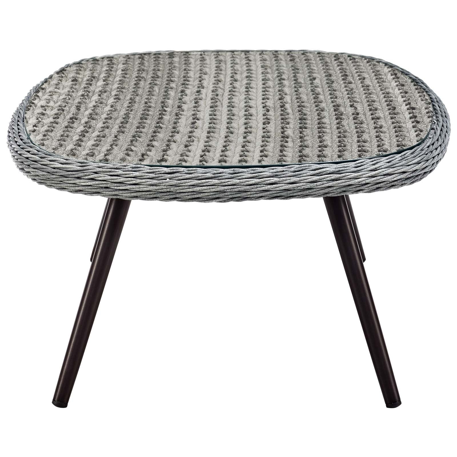 4-Piece Gray Wicker Patio Furniture Set with Gray Cushions - Image 7