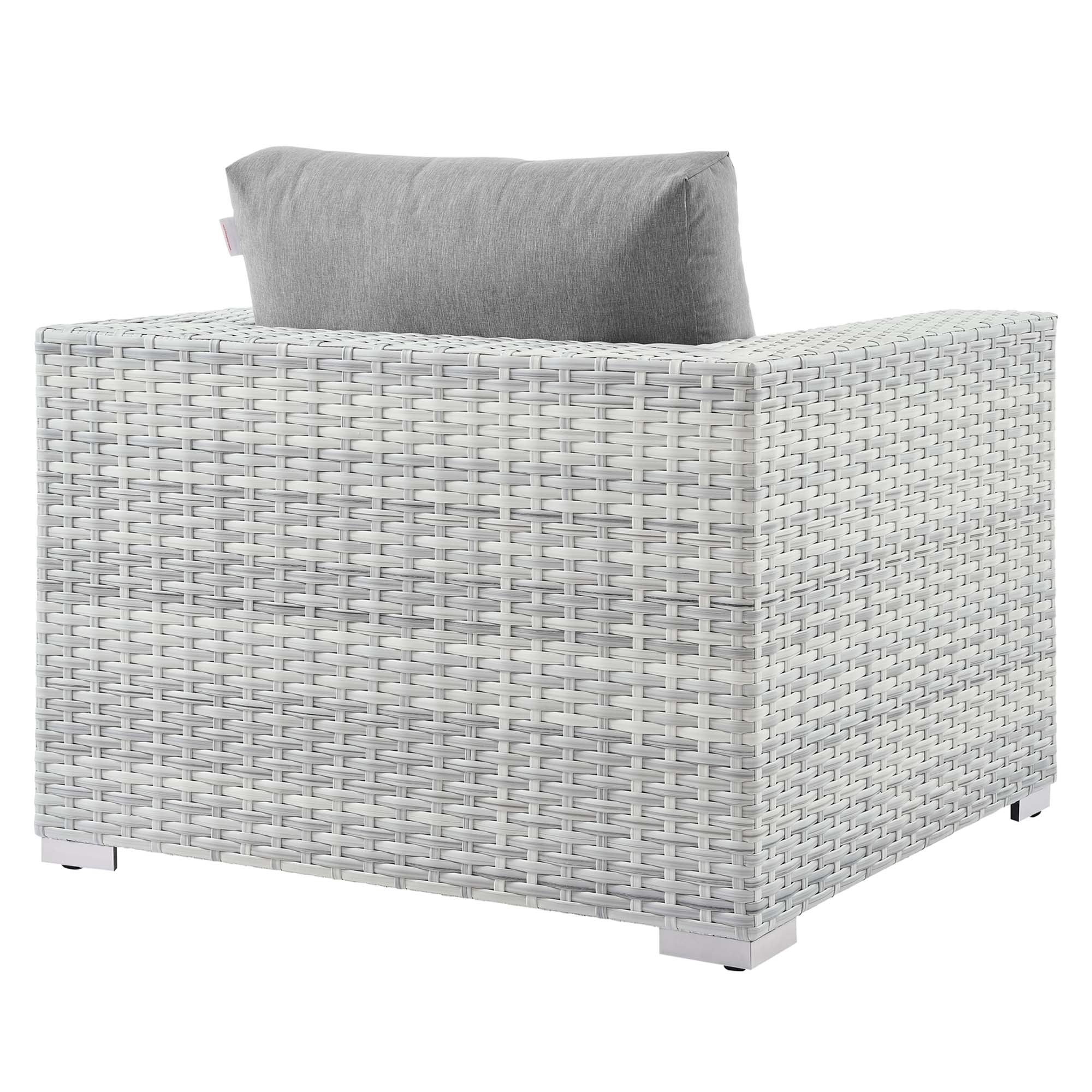 4-Piece Light Gray Wicker Outdoor Patio Furniture Set with Gray Cushions - Image 10