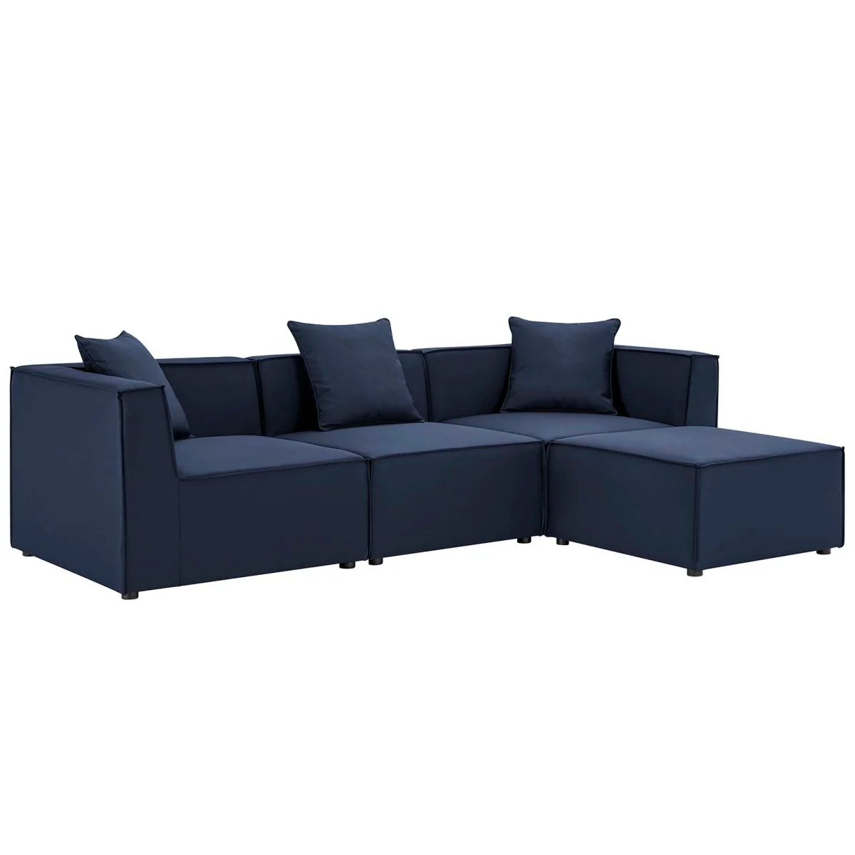 4-Piece Modern Upholstered Outdoor Sectional Sofa with Modular Seating and Weather-Resistant - Image 26