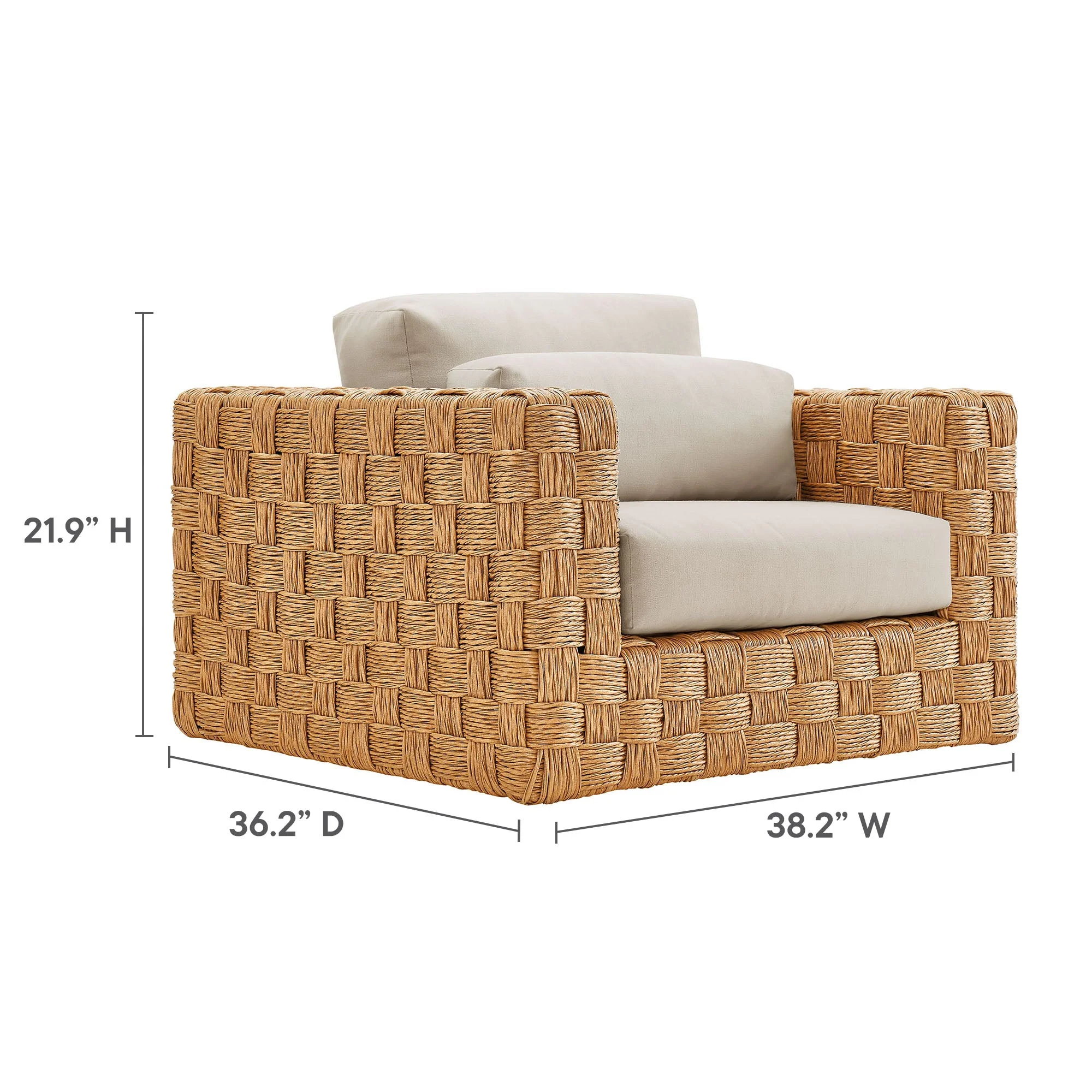 4-Piece Natural Light Gray Wicker Rattan Outdoor Patio Furniture Set - Image 4