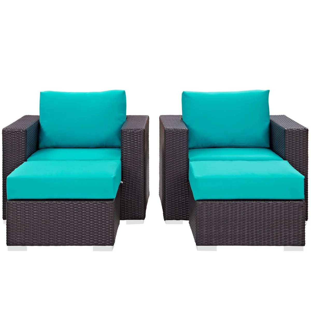4-Piece Outdoor Patio Rattan Aluminum Sectional Sofa Set - Image 16