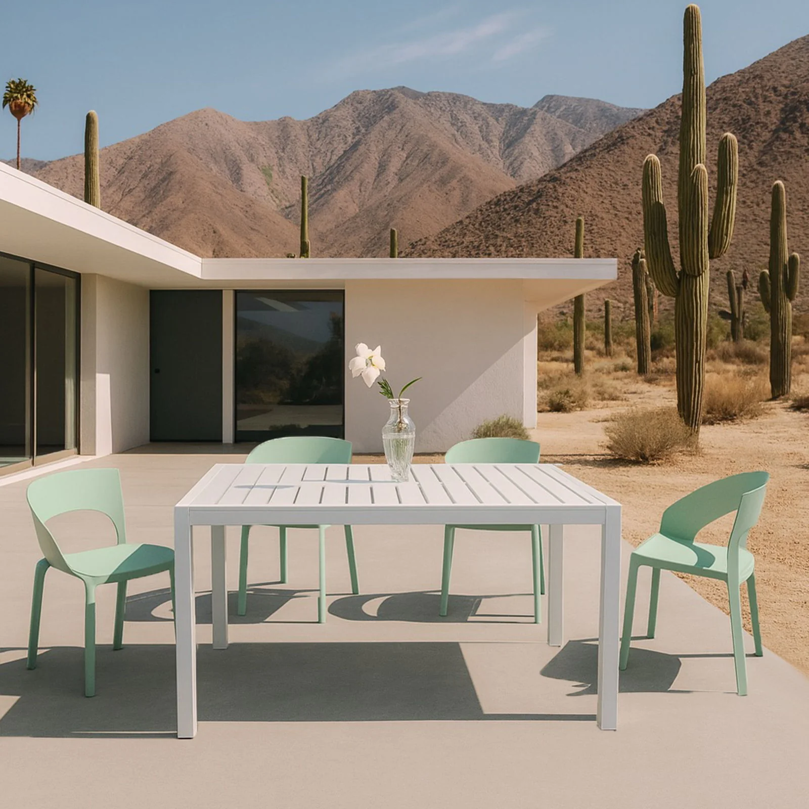 4 Piece Set Of Modern Designed Single Chairs With Long Table - Image 18