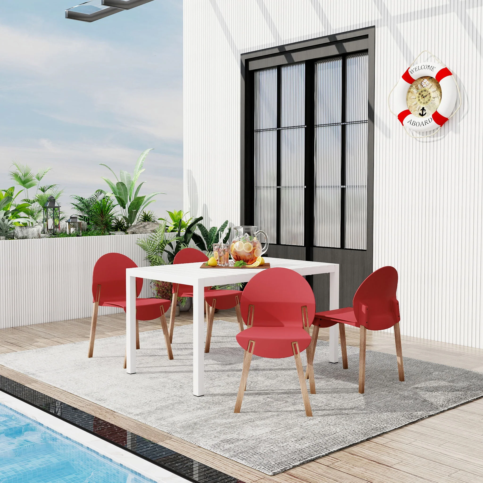 4 Piece Set Of Single Chairs With Long Table - Image 10