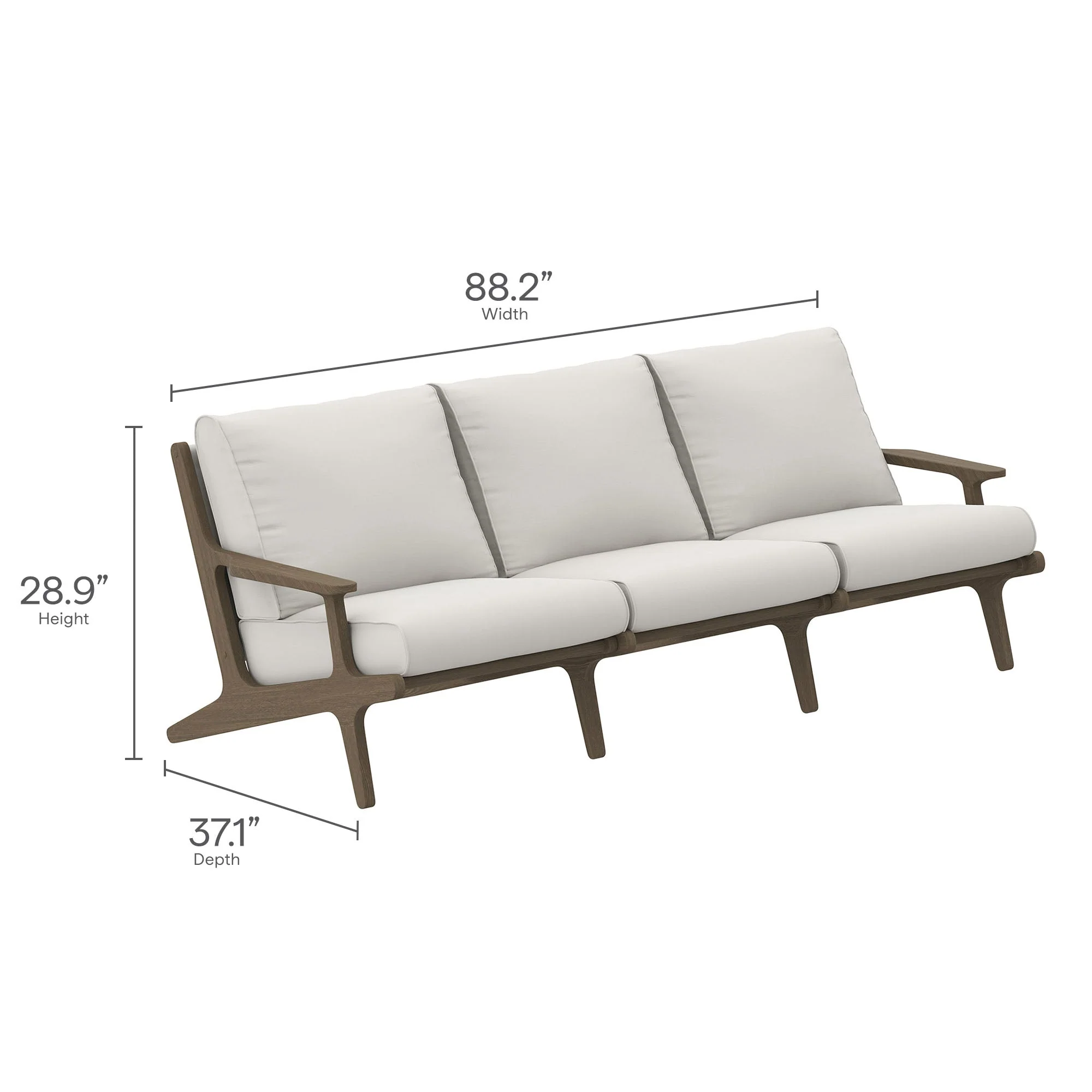 4-Piece Weathered Gray and White Teak Outdoor Patio Furniture Set - Image 5