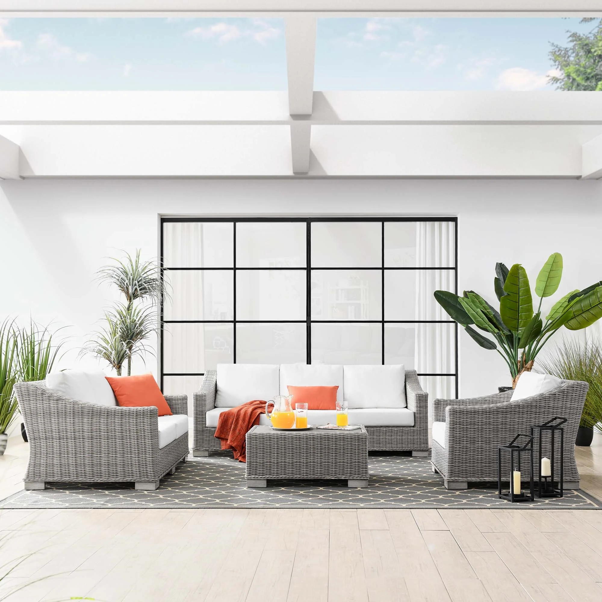 4-Piece Wicker Patio Furniture Set for Outdoor Seating and Conversation Areas - Image 17