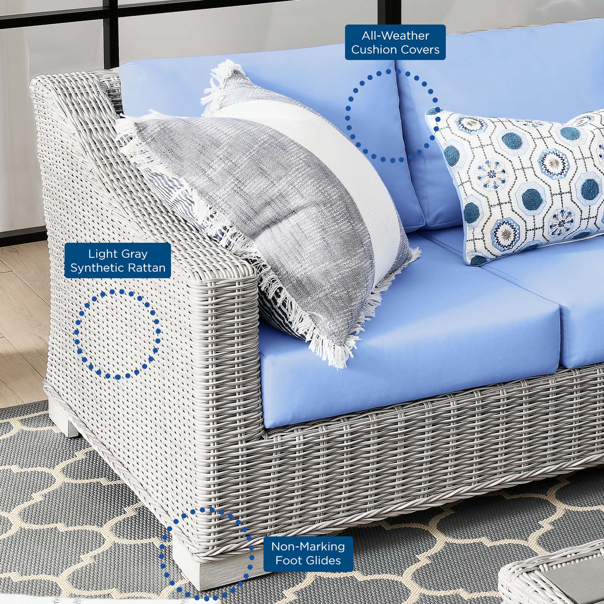 4-Piece Wicker Patio Furniture Set for Outdoor Seating and Conversation Areas - Image 55