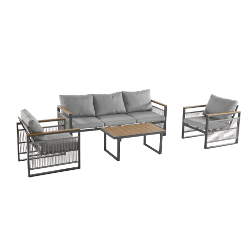 4-Pieces Outdoor Metal Patio Furniture Set