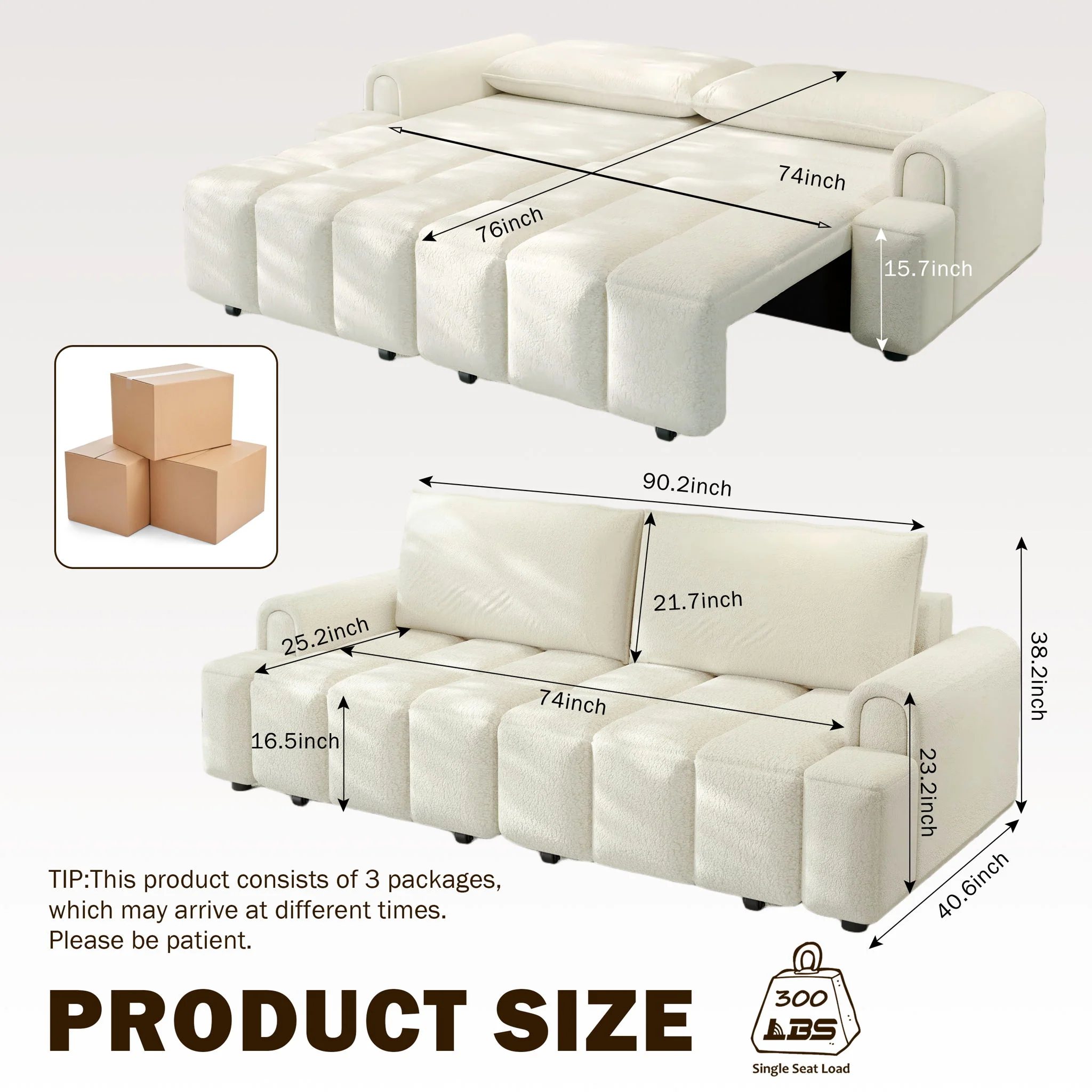 4 Seater Modern Couch With Seats Storage - Image 12