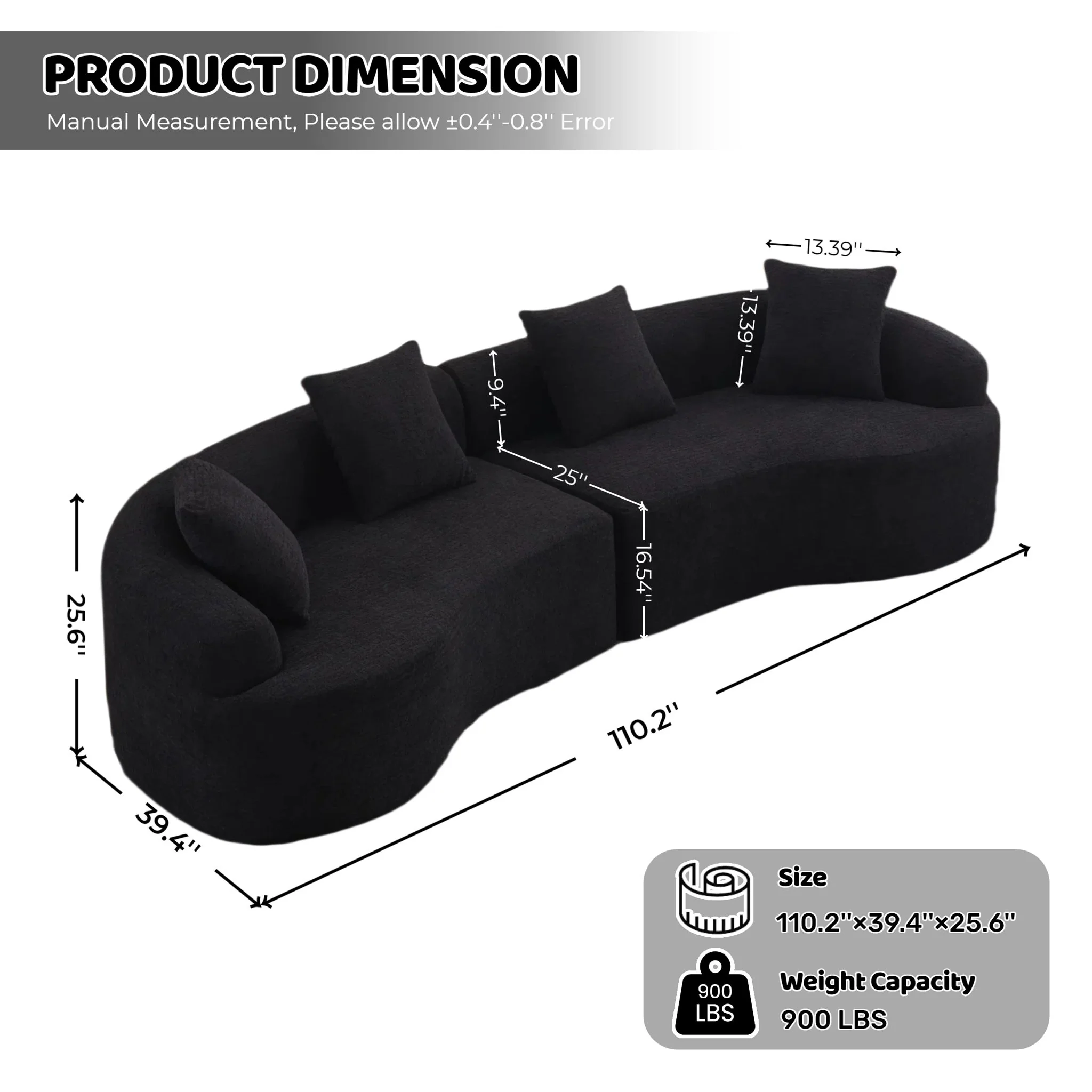 4 Seater Sofa With Fabric, 30D, 60 Hardness Full Sponge, 4 Pillow For Living Room, Home Furniture Sleeper Sectional Sofa For Apartment - Image 32