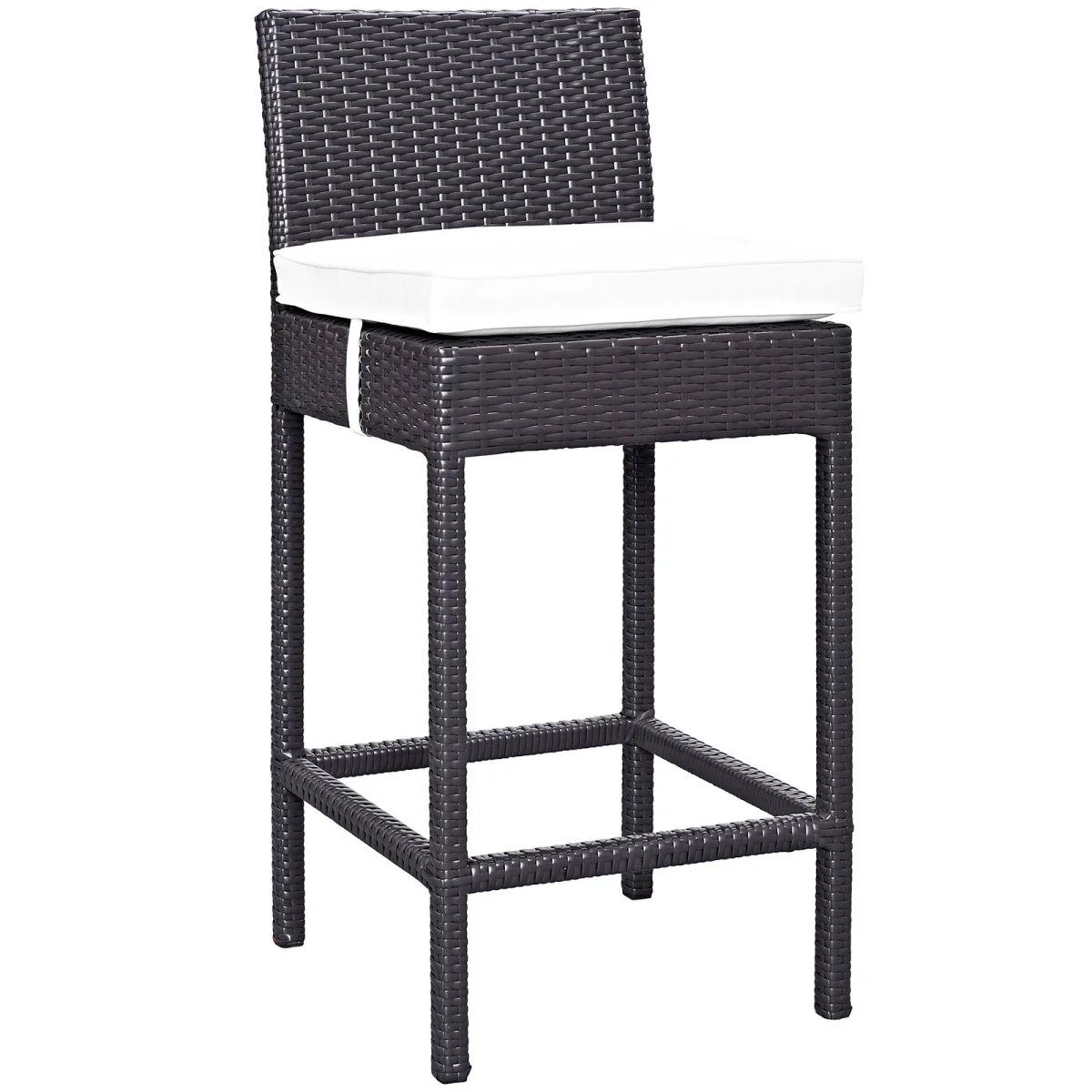 40" Classic Wicker Outdoor Patio Bar Stool Set of 2 for Backyard, Deck and Poolside - Image 12