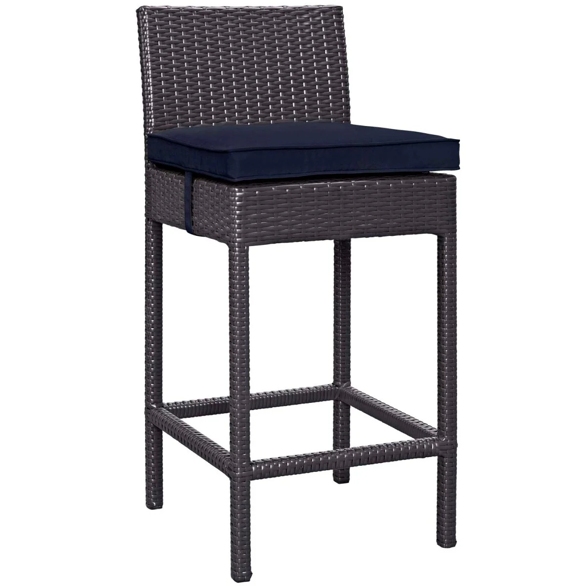 40" Espresso Wicker Outdoor Patio Bar Stool - Weather-Resistant Woven High-Back - Image 10