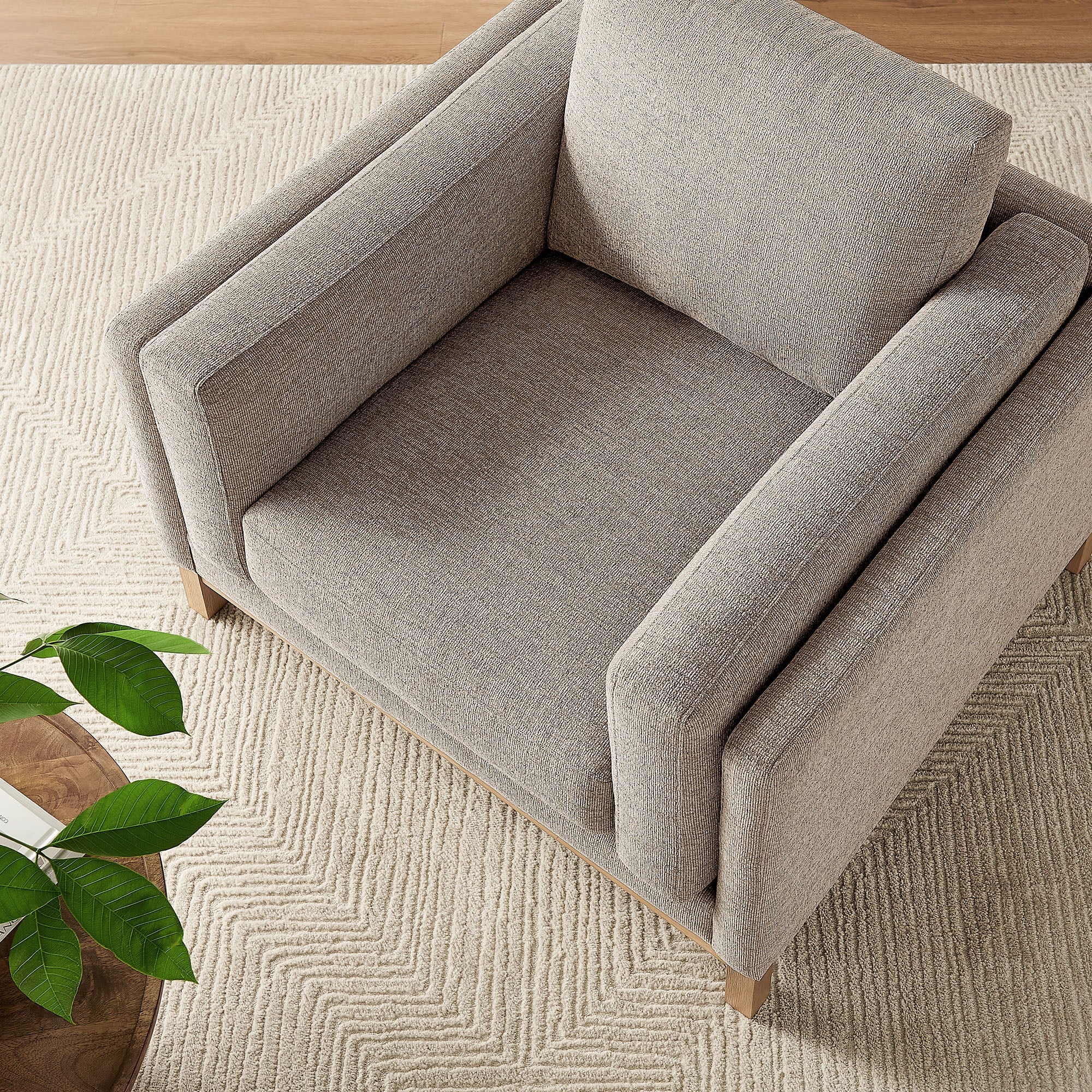40 Inch Mélange Chenille Fabric Armchair with Kiln-Dried Wood Frame - Image 11