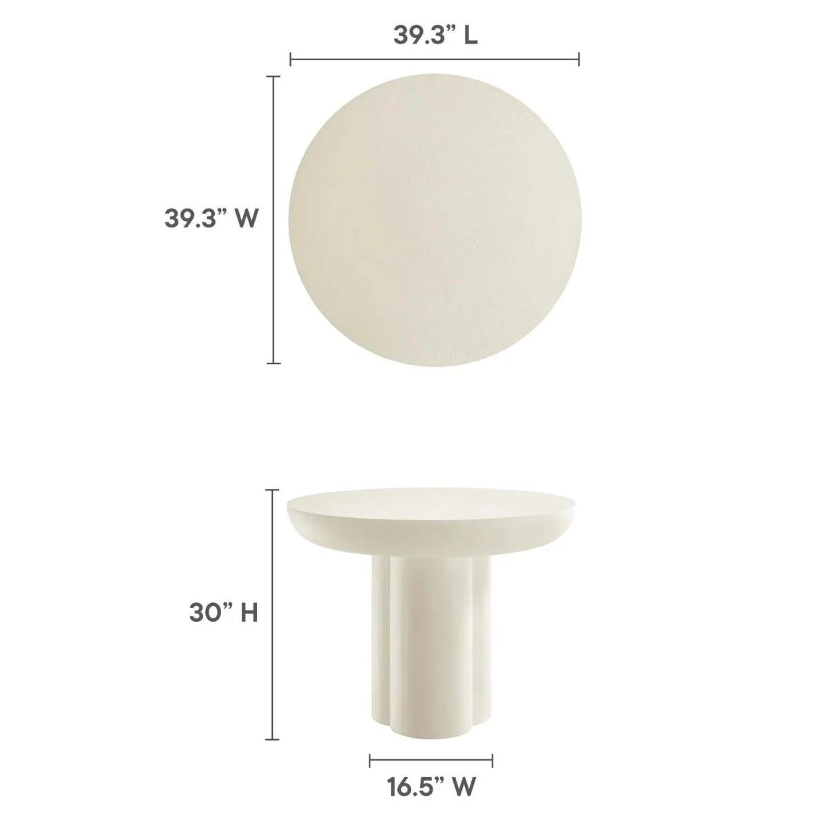 40 Inch Round Modern Concrete Dining Table - Image 4