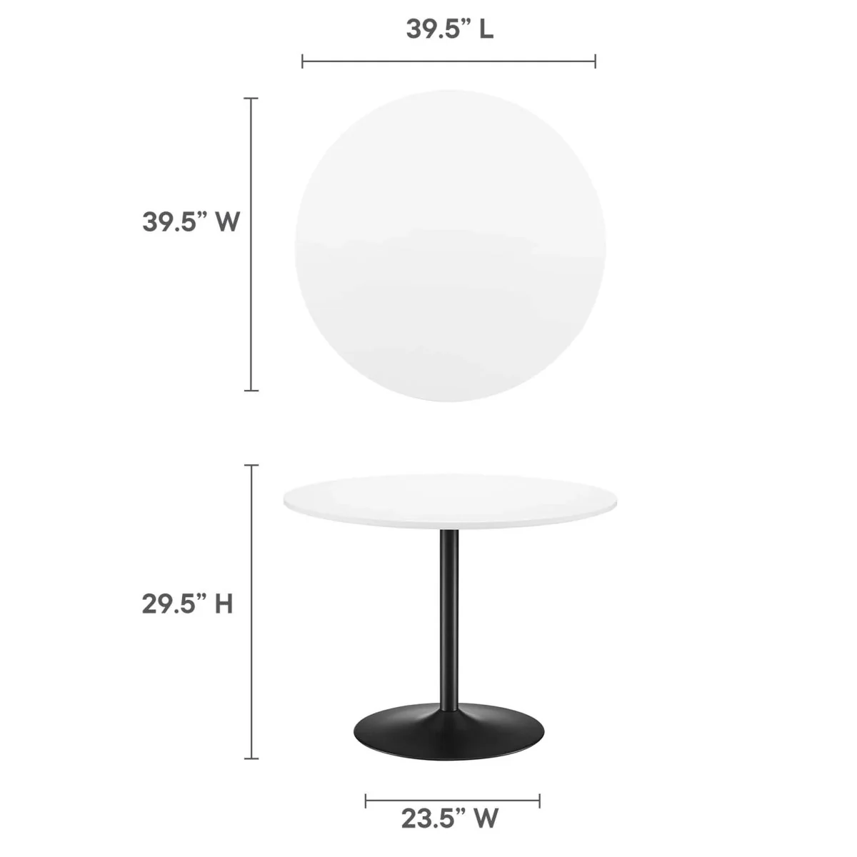 40 Inch Round Modern MDF Dining Table with Metal Pedestal Base - Image 12