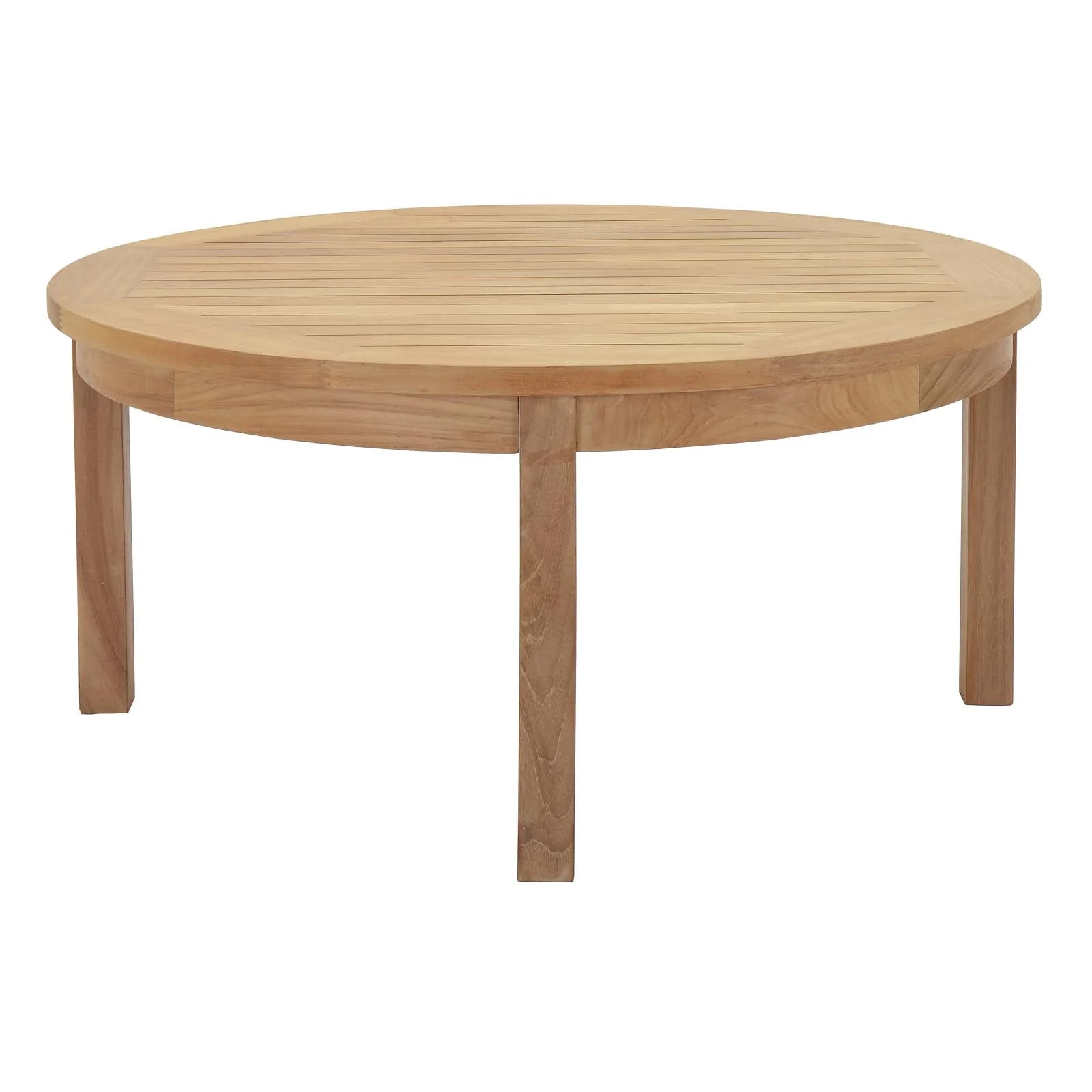 40" Natural Teak Wood Outdoor Patio Round Coffee Table