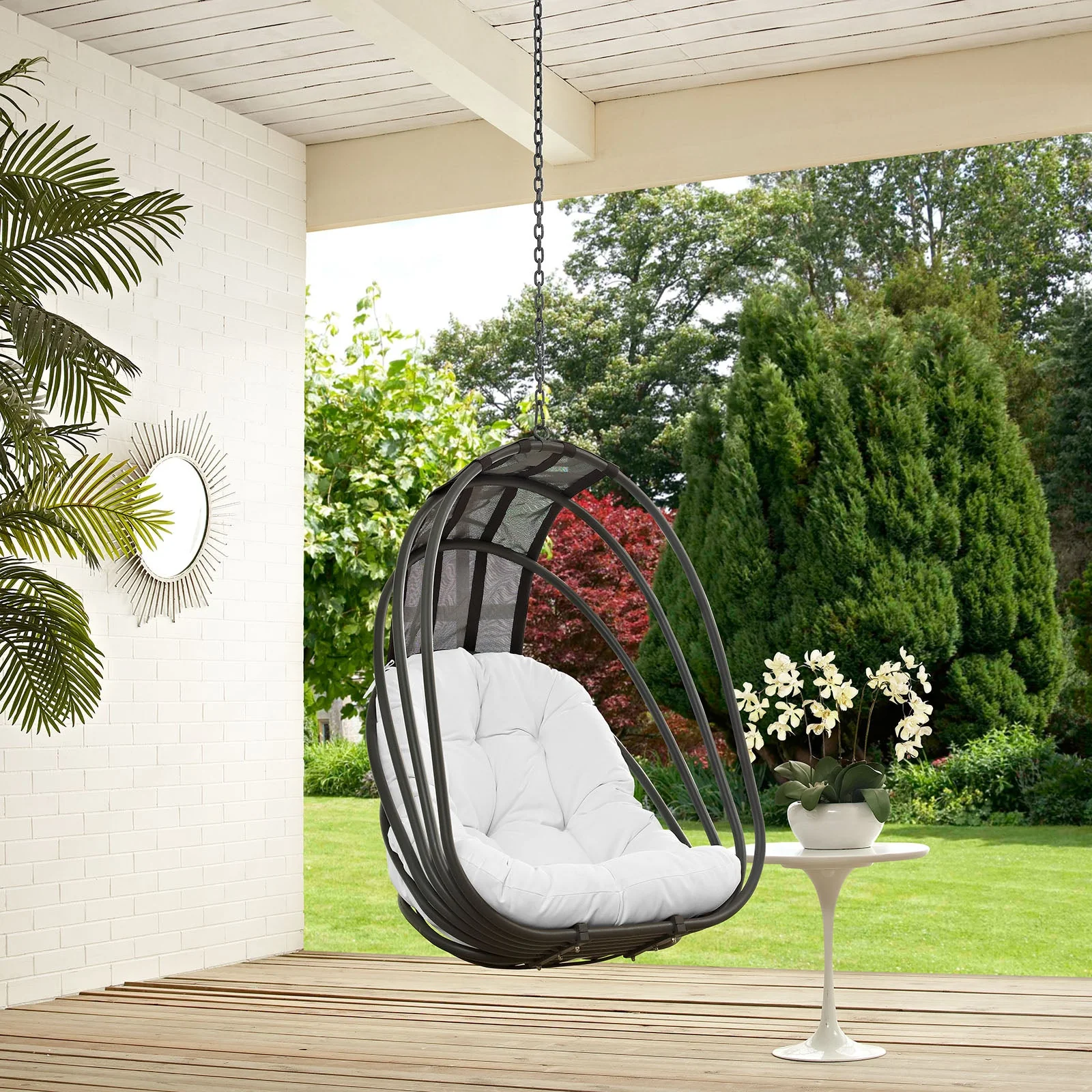 40" Outdoor Swing Chair Without Stand for Patio, Garden and Balcony Seating - Image 5