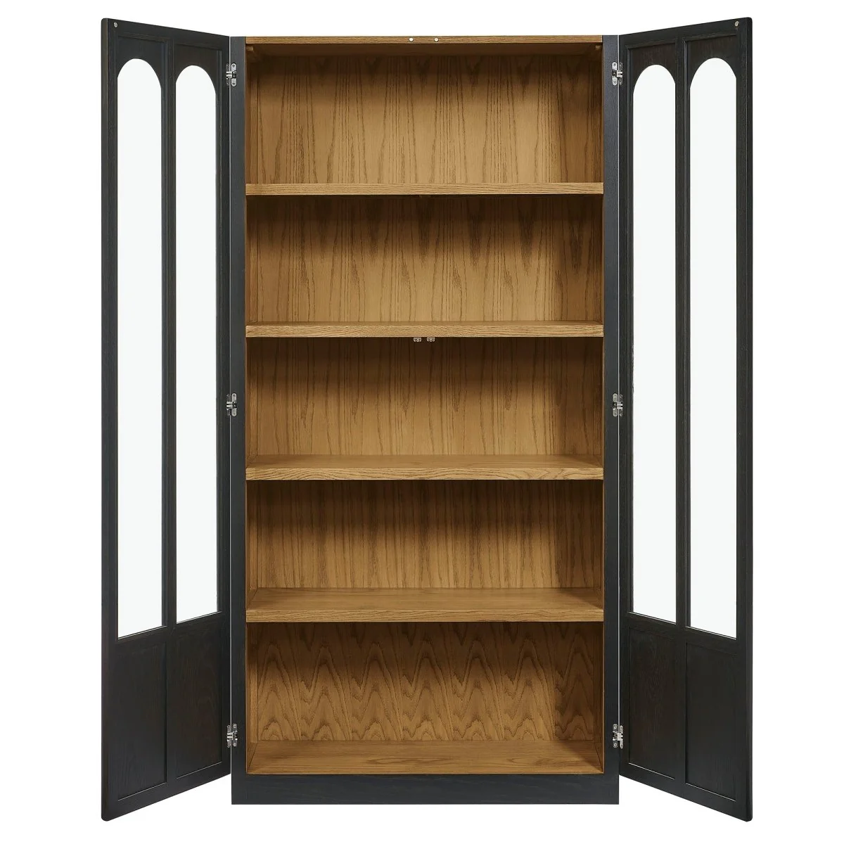 40" Tall Arched Solid Wood and Glass Display Cabinet - Image 5