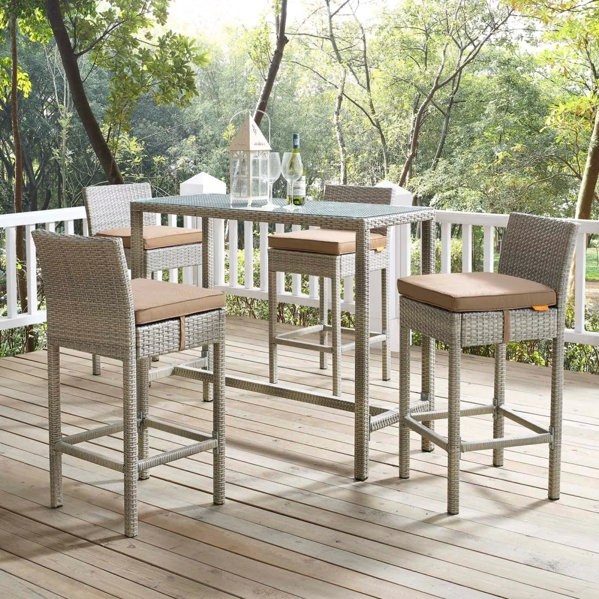 40" Wicker Rattan Outdoor Bar Stool Collection - Durable Weather-Resistant Patio Seating - Image 30