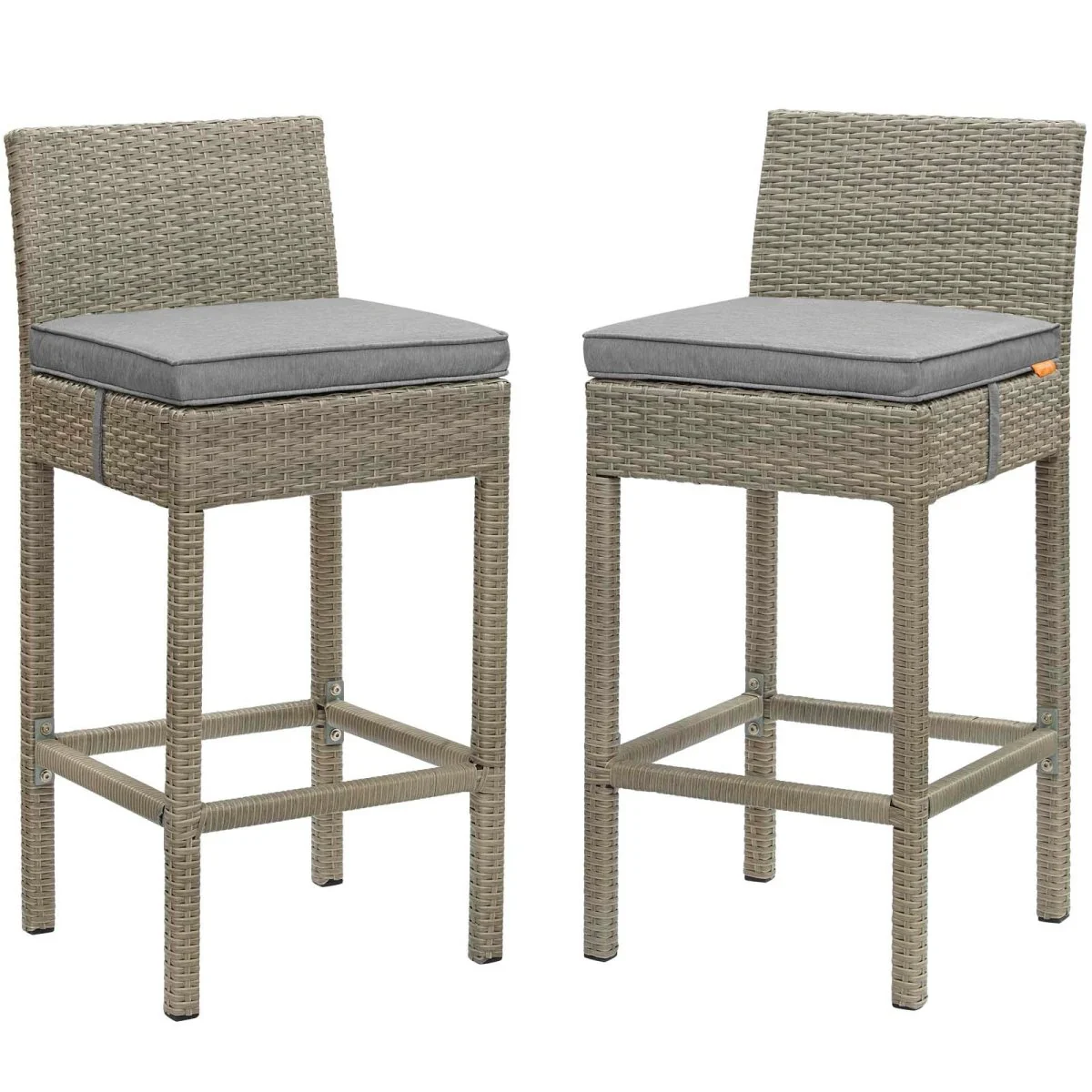 40" Wicker Rattan Outdoor Bar Stool Set - Weather-Resistant Patio Counter Seating - Image 29