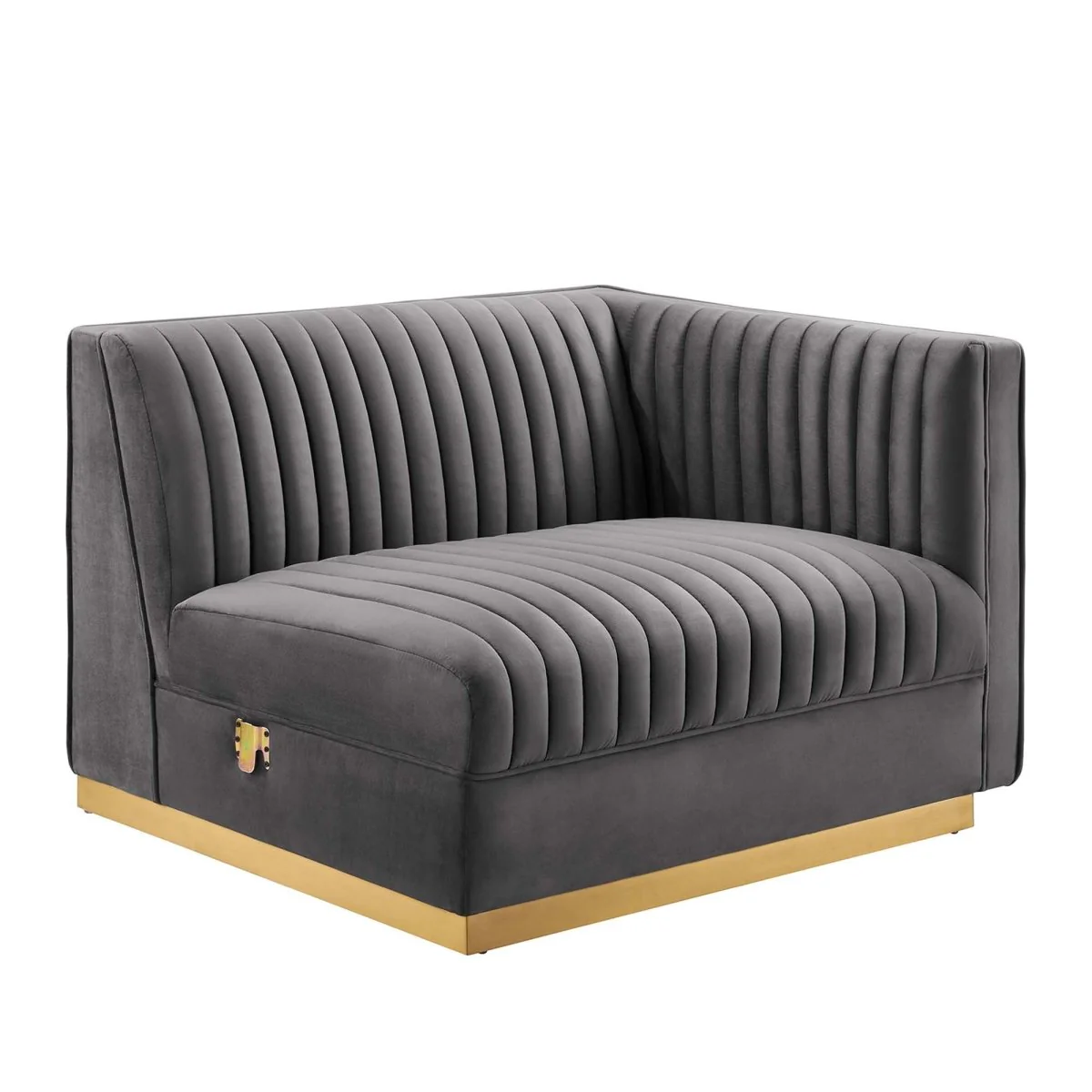41 Inch Channel Tufted Performance Velvet Modular Sectional Sofa Right-Arm Chair - Image 7