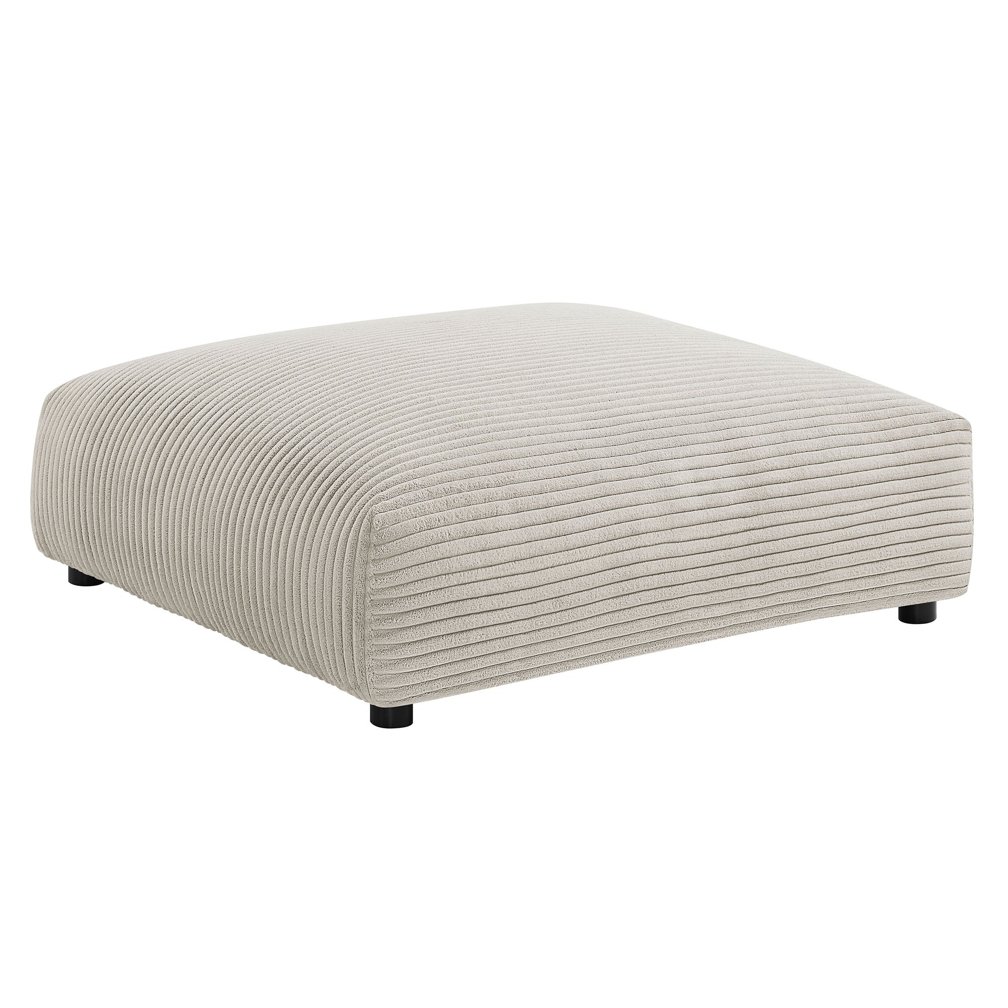 41 Inch Modular Corduroy Upholstered Armless Chair and Ottoman Set - Image 5