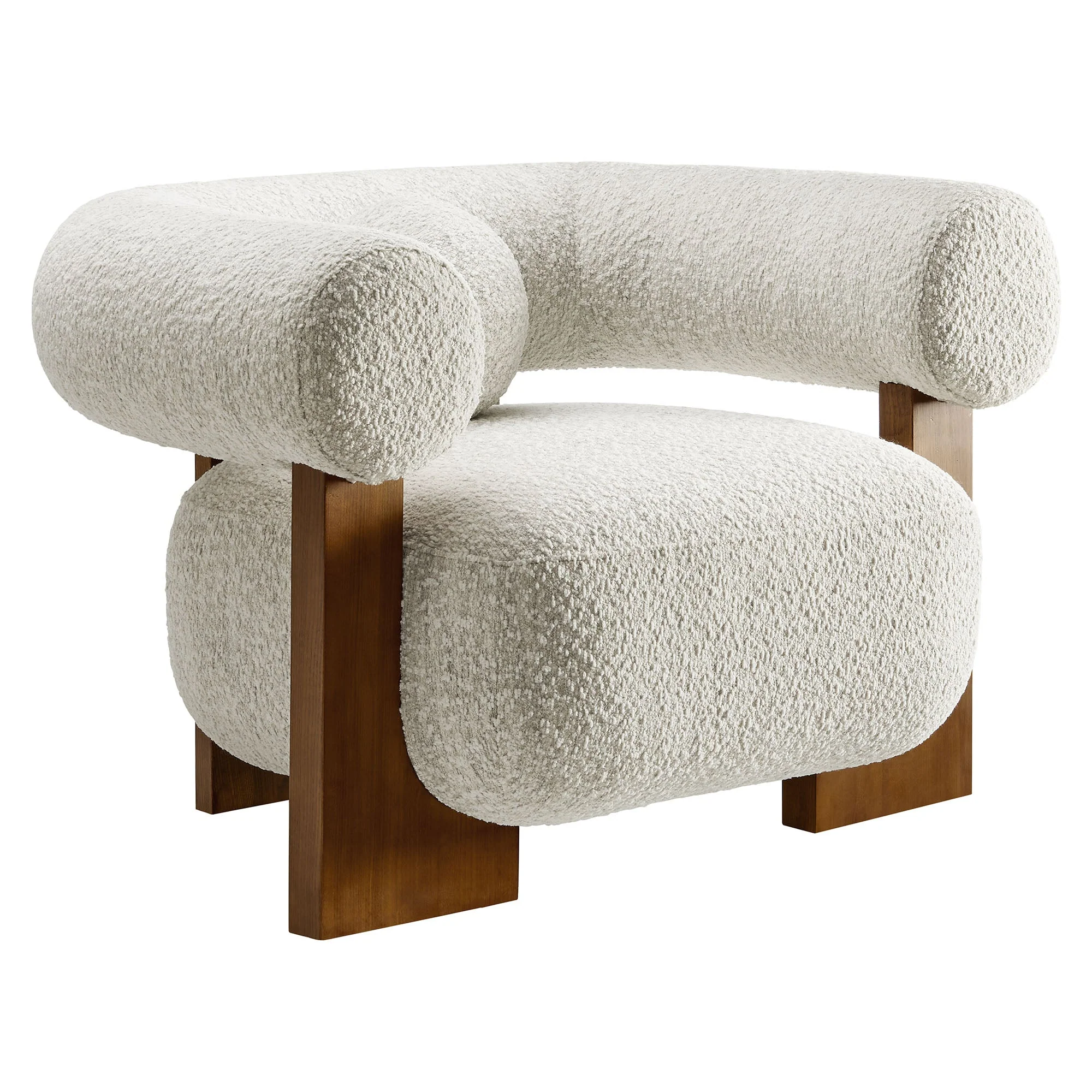 41 Inch Oversized Boucle Fabric Chair with U-Shaped Back - Image 8