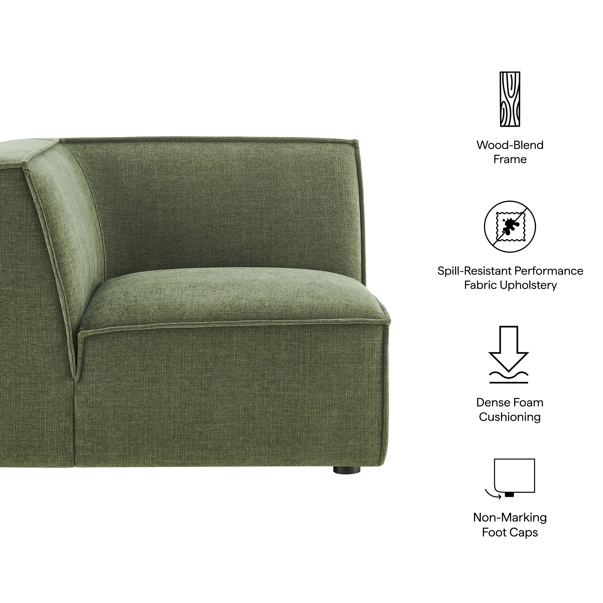 41 Inch Performance Fabric Corner Modular Sectional Armchair - Image 23