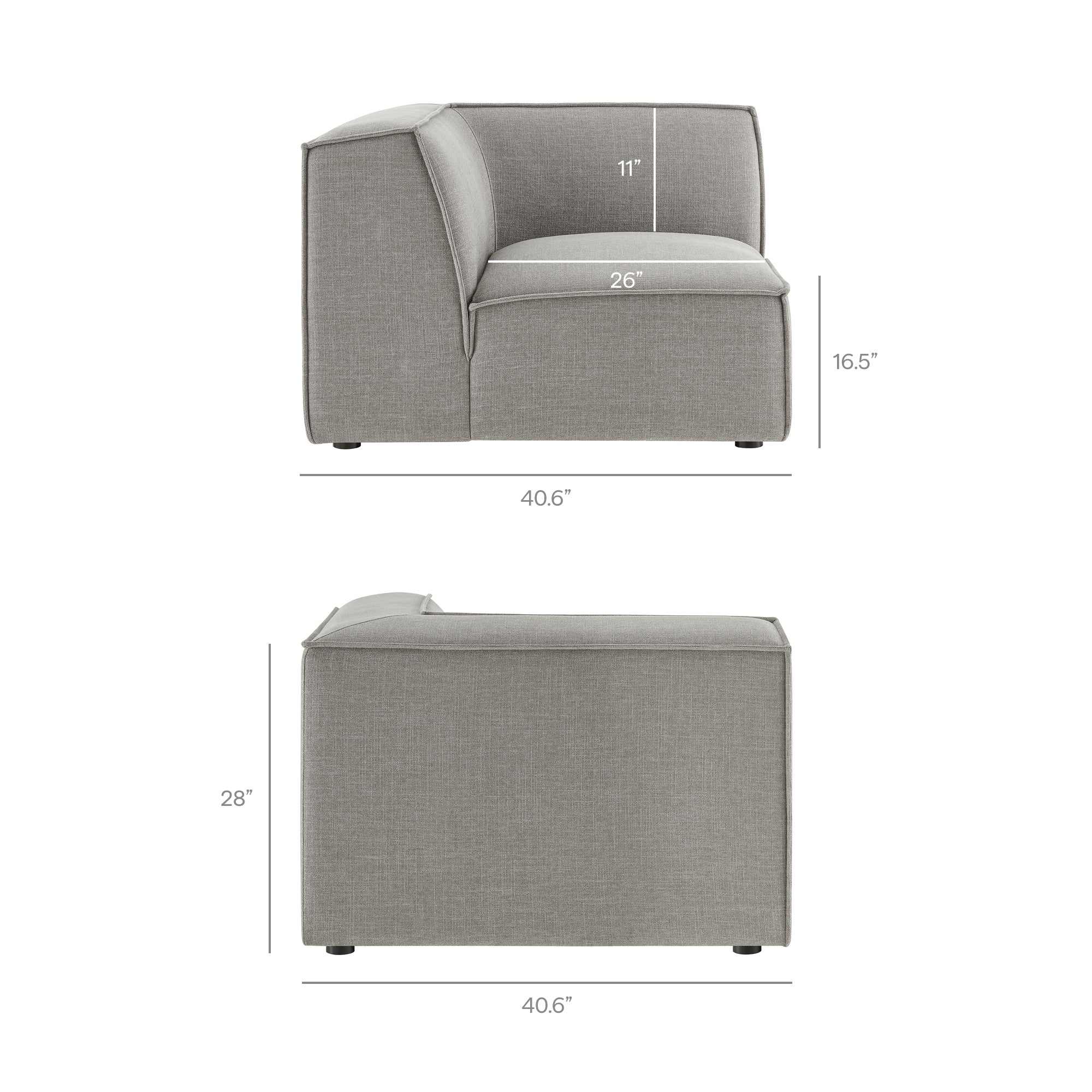 41 Inch Performance Fabric Corner Modular Sectional Armchair - Image 31