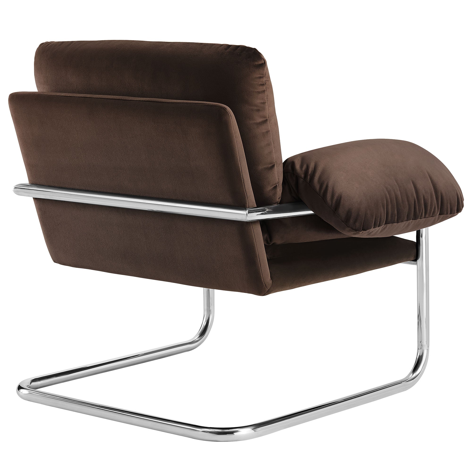 41 Inch Performance Velvet Cantilever Accent Armchair with Overstuffed Cushions - Image 5