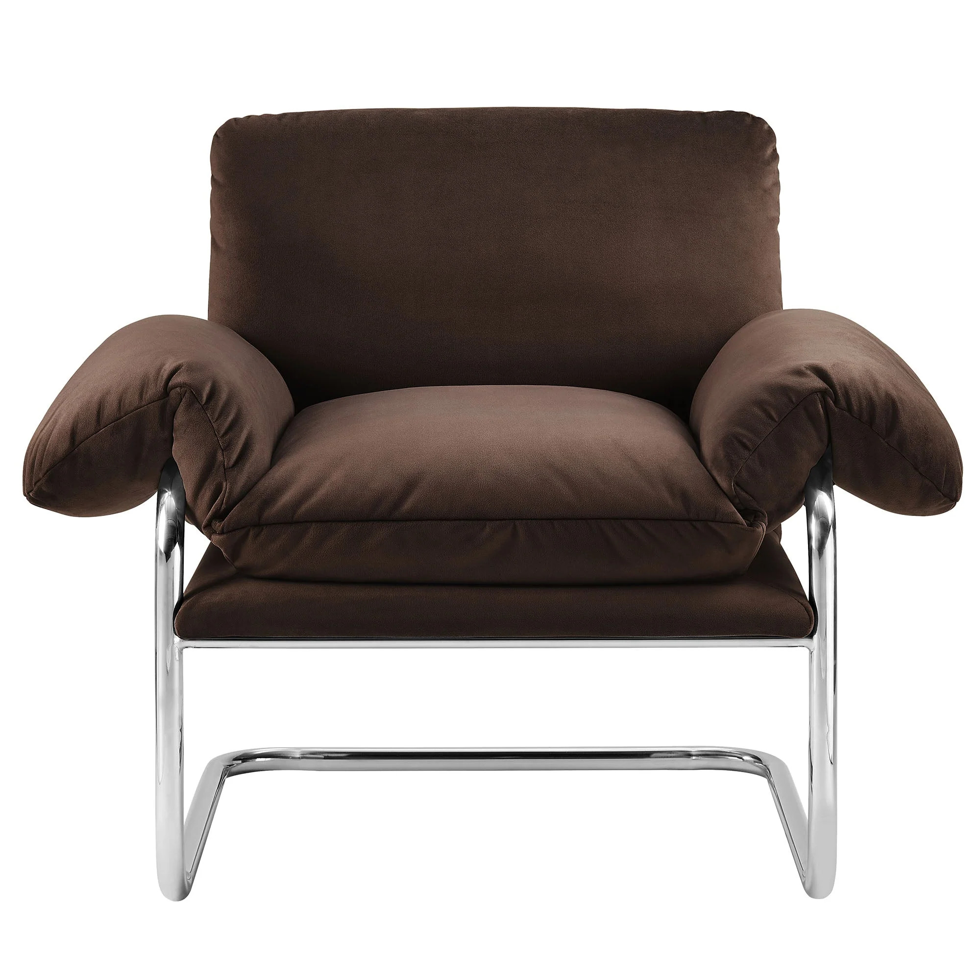 41 Inch Performance Velvet Cantilever Accent Armchair with Overstuffed Cushions - Image 6