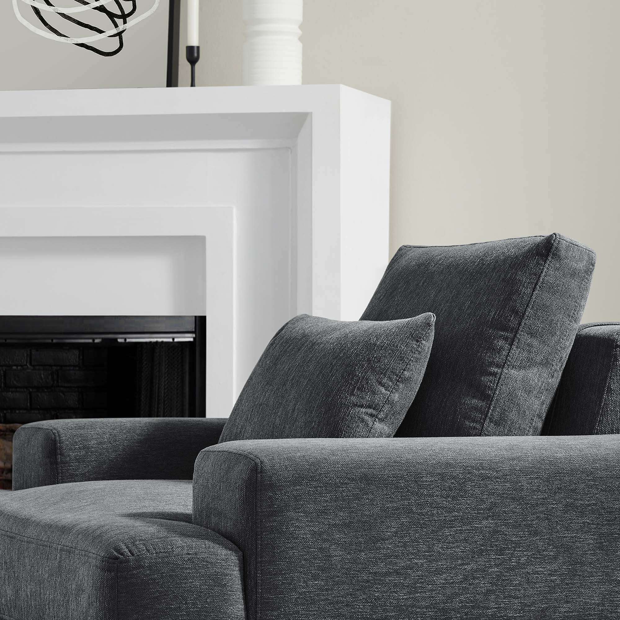 42 Inch Modern Minimalist Fabric Armchair with Sinuous Spring Support and Metal Legs - Image 9