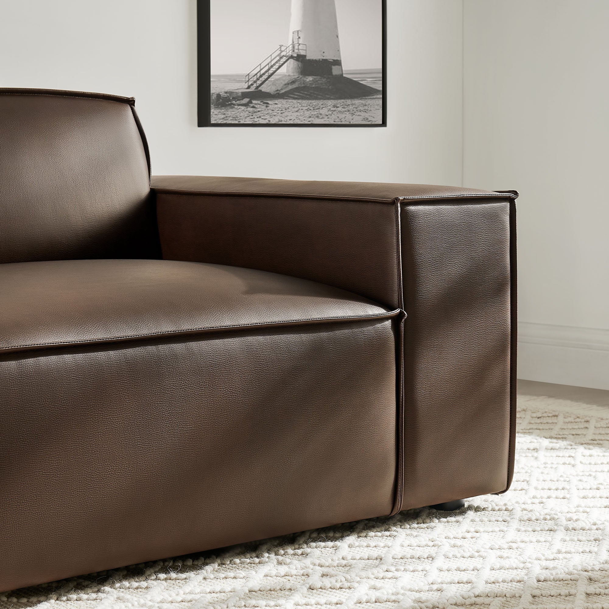 42 Inch Right-Facing Vegan Leather Modular Sectional Armchair - Image 11