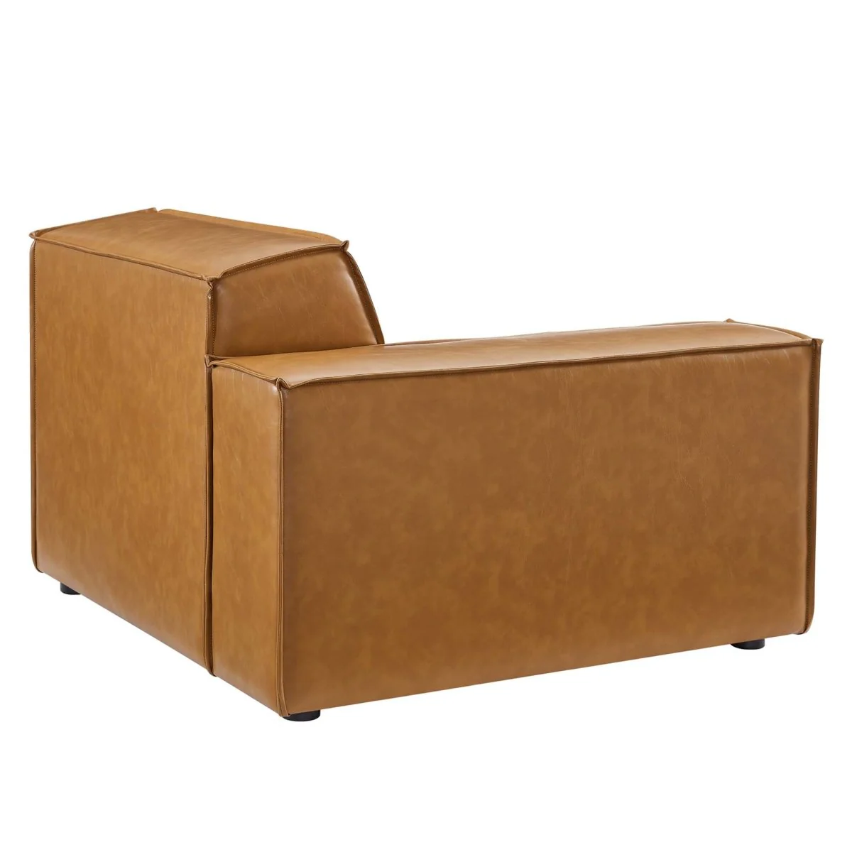 42 Inch Vegan Leather Left-Arm Modular Sectional Chair in Tan - Image 4