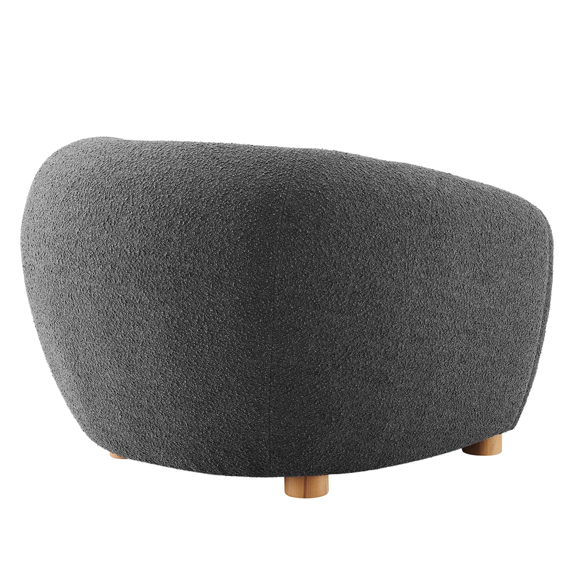 43 Inch Boucle Fabric Armchair in Charcoal - Image 4