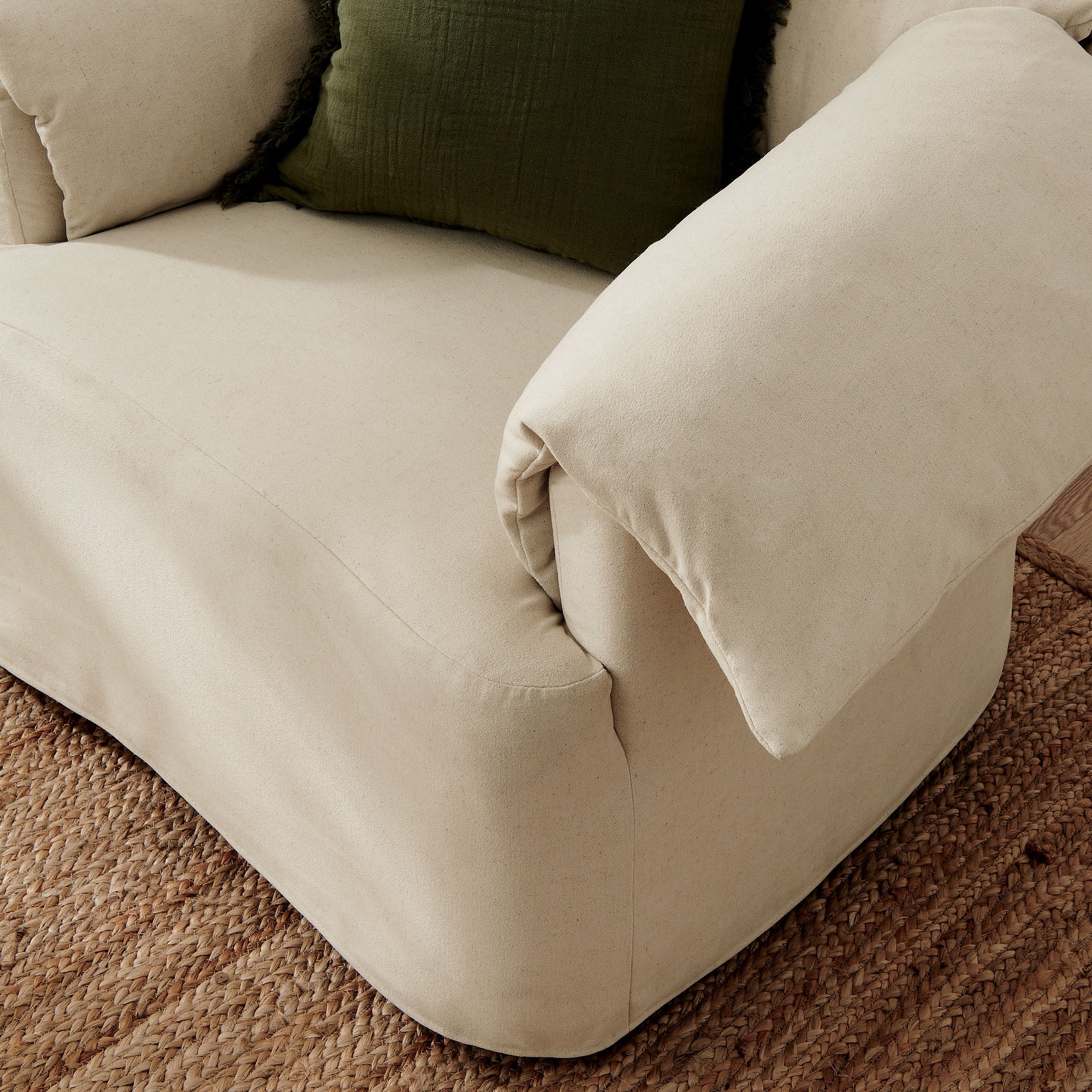 43 Inch Slipcovered Fabric Oversized Armchair with Down-Blend Cushions - Image 4